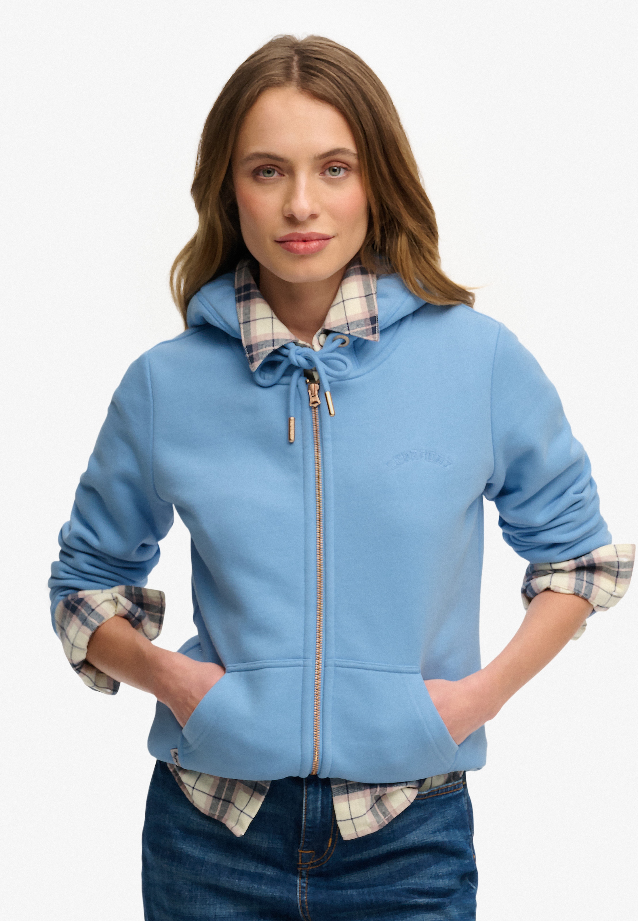 Superdry Kapuzensweatjacke "Essential Logo Ziphood Hb" Mit Logostickerei