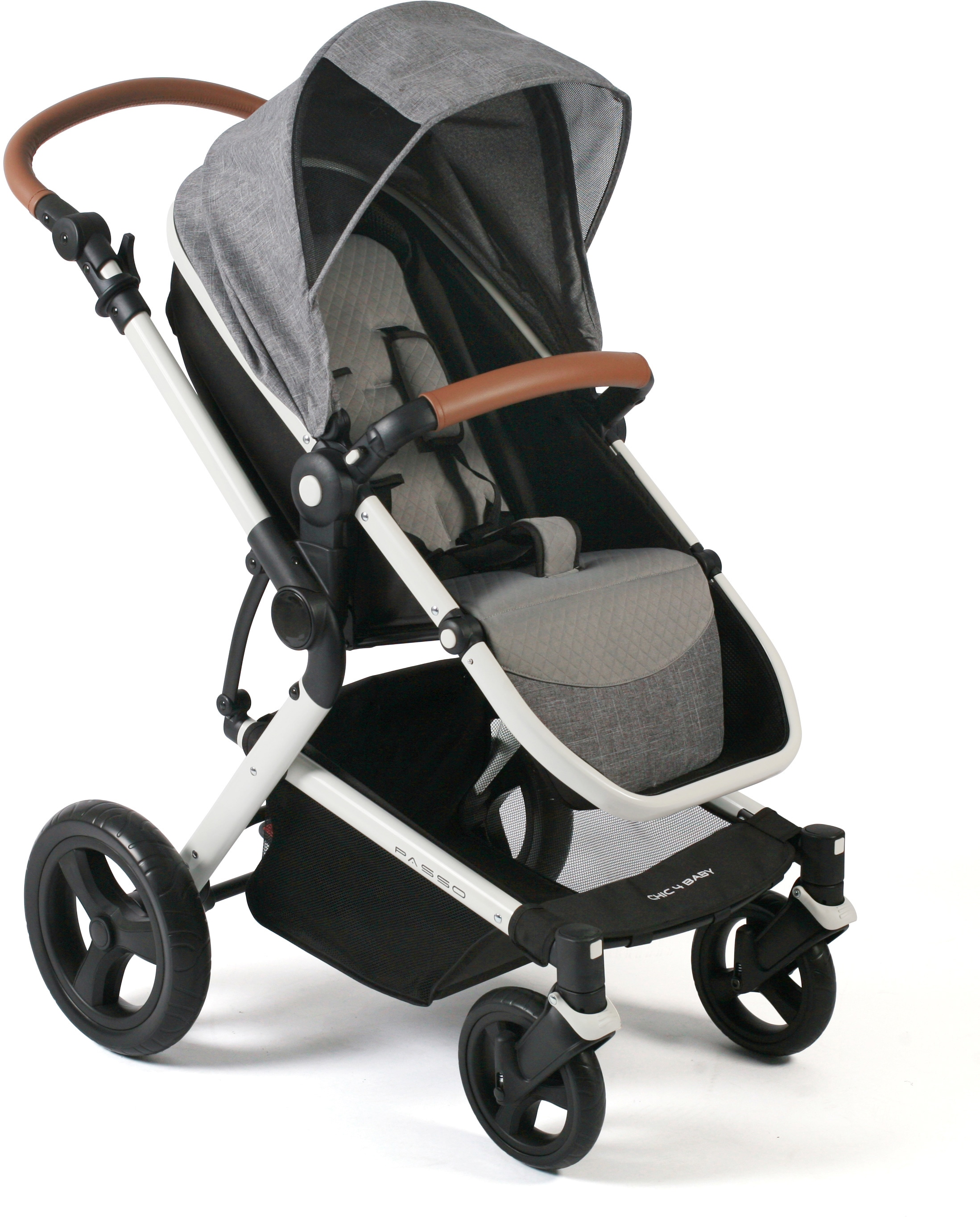 CHIC4BABY Kombi-Kinderwagen »Passo, Melange Grau«, 15 kg, ; Kinderwagen