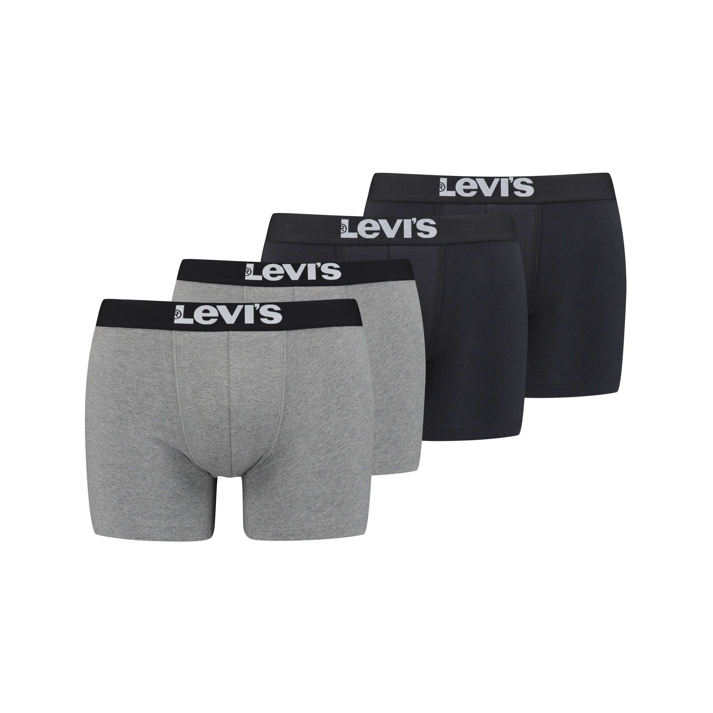 Levi's® Boxershorts »Men Solid Logo Boxer 4er Pack« Packung, 4er-Pack, mit breitem Logobund