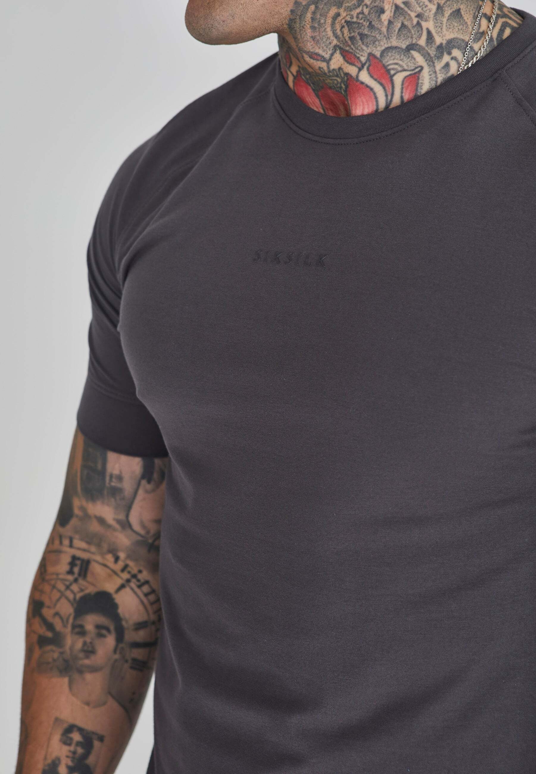 Siksilk T-Shirt »Siksilk T-Shirt Smart T-Shirt in Dark Grey«