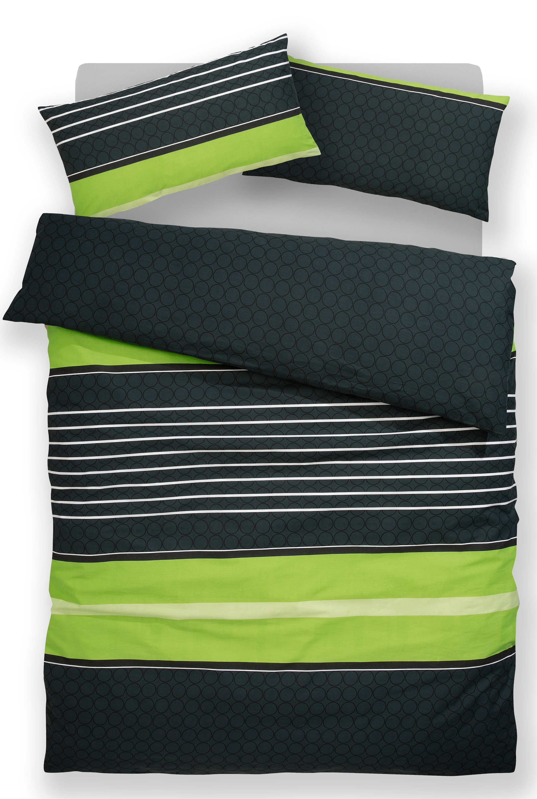 my home Bettwäsche »Circle«, Bettwäsche aus Baumwolle mit Streifen-Design, moderne Bettwäsche