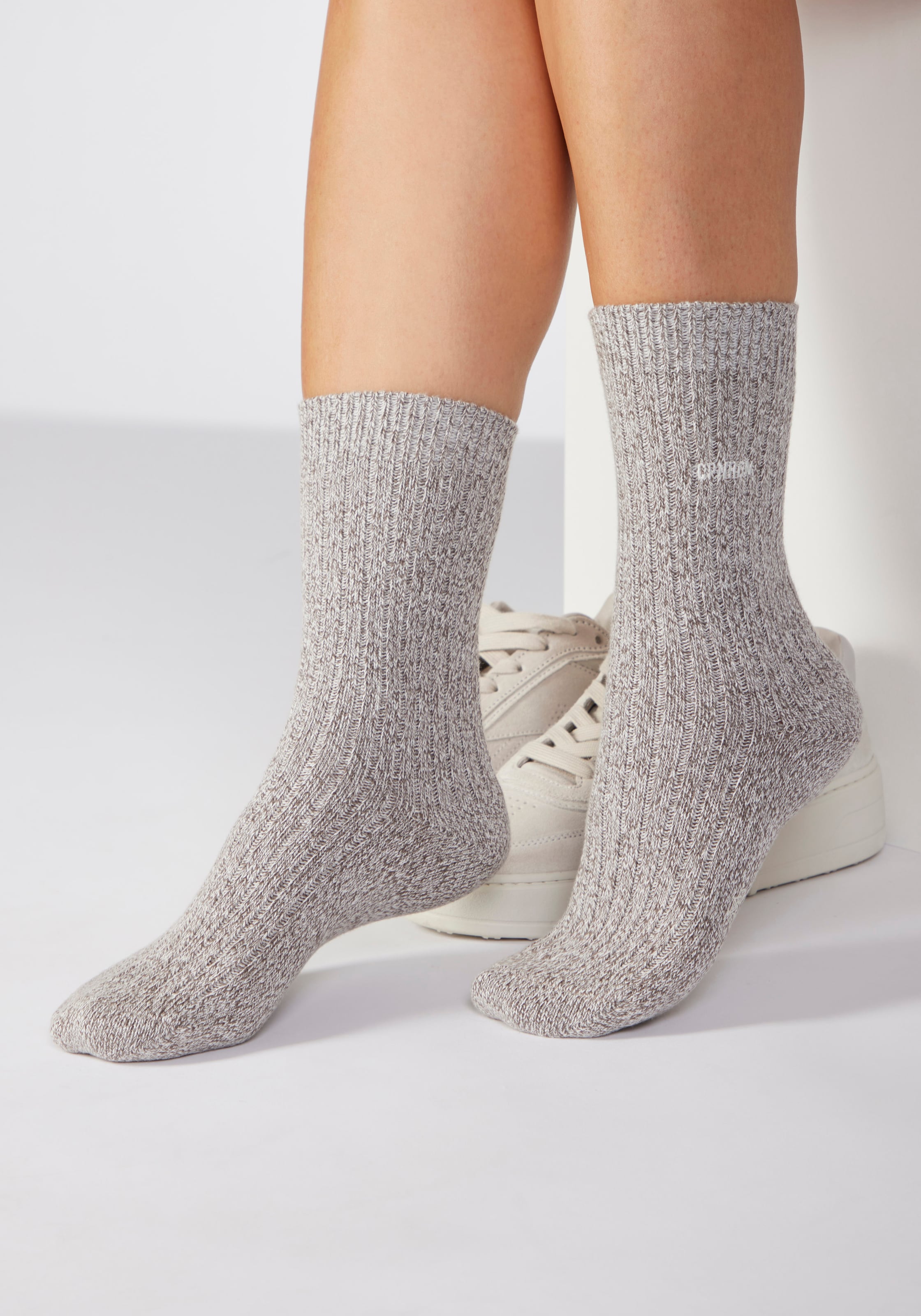 Copenhagen Studios Basicsocken 1 Paar tlg. gerippt mit Logo Stickerei