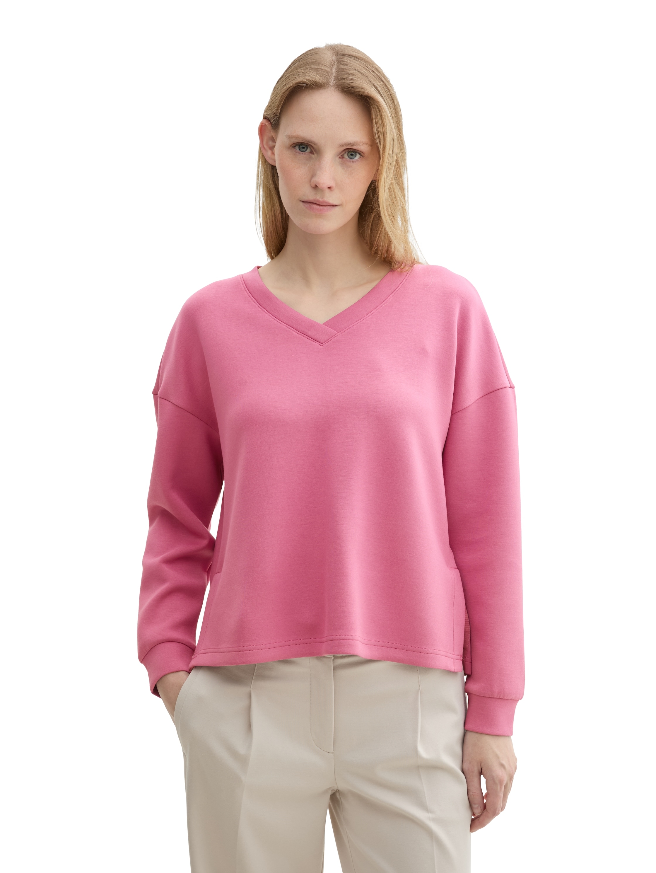 TOM TAILOR Sweatshirt »Scuba« mit V-Ausschnitt