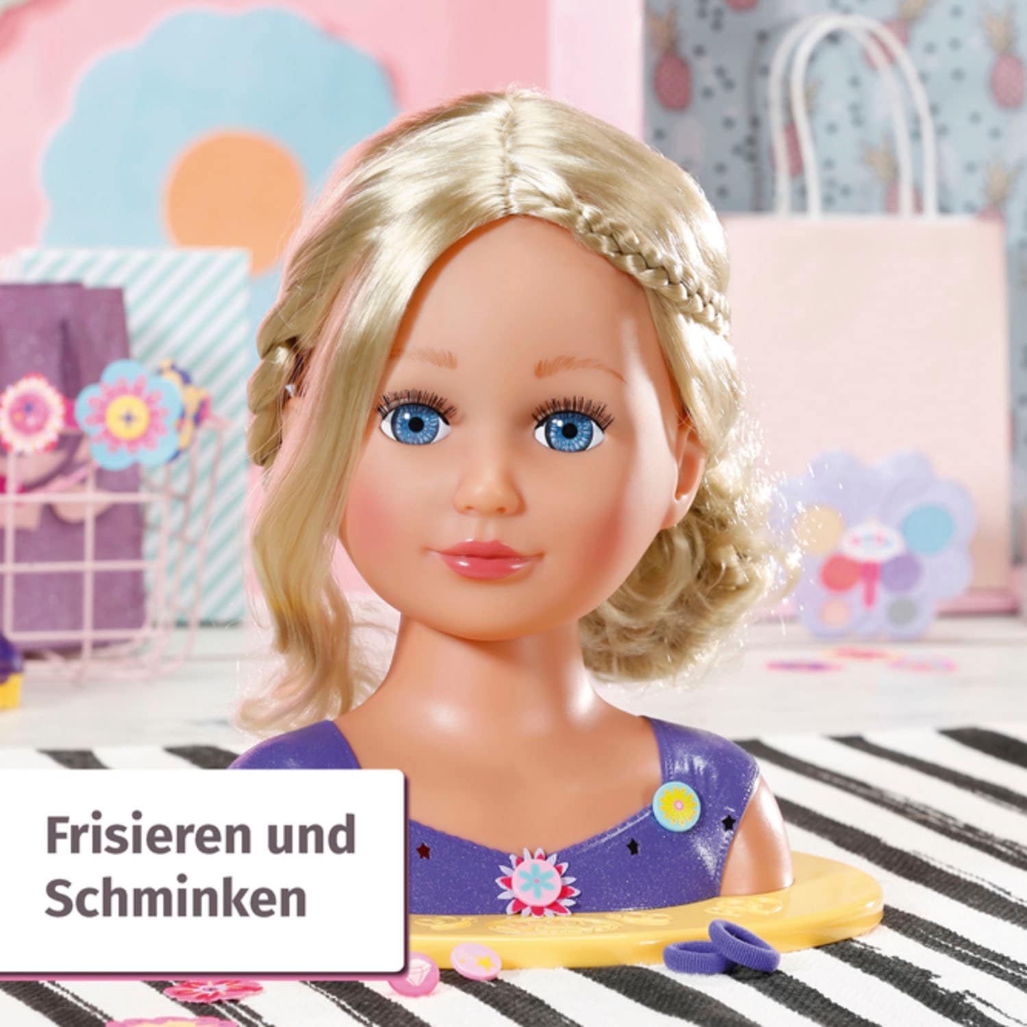 Baby Born Frisier- & Schminkkopf »Sister Styling Head, lila«, mit 24 tollen Accessoires
