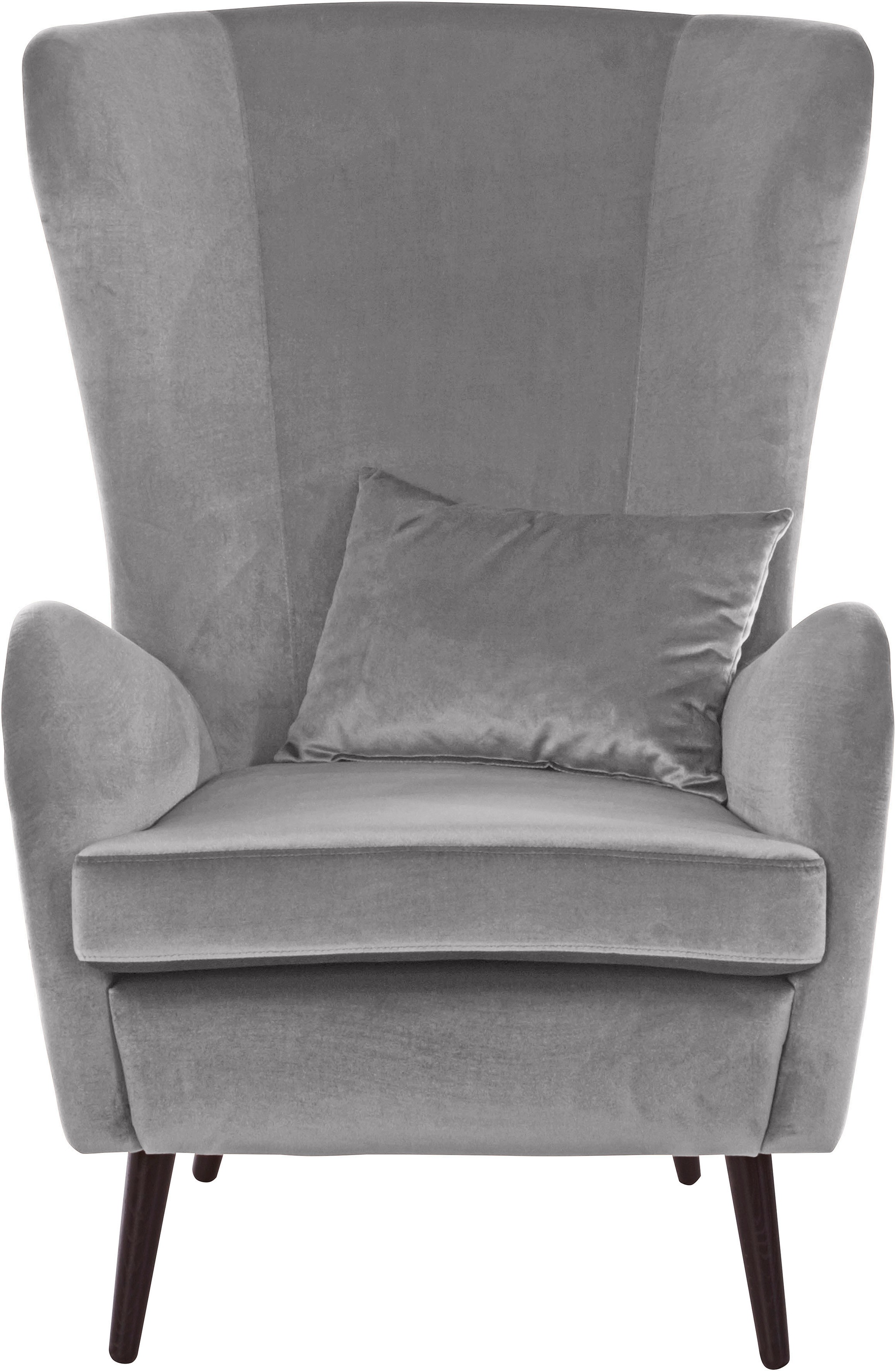 Guido Maria Kretschmer Home&Living Sessel »Salla auch in Fellimitat und Feincord, viele Bezugsarten, Ohrensessel«, wahlweise mit oder ohne Hocker; grosser Sessel: Masse B/T/H: 78/94/118cm