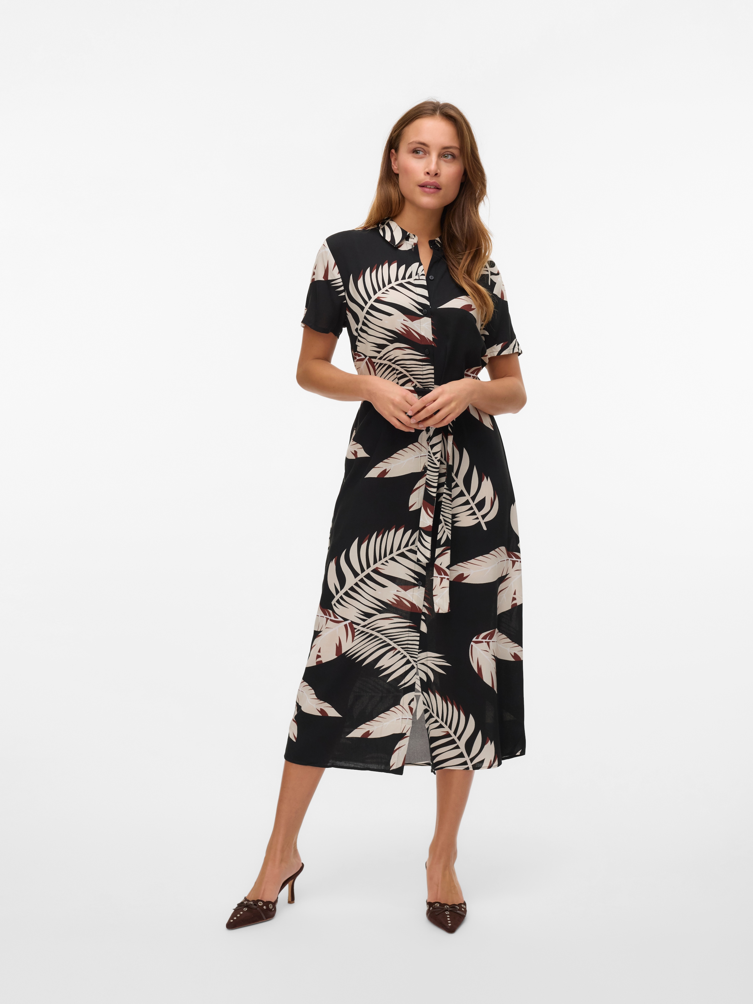 Vero Moda Hemdblusenkleid »VMEASY JOY S/S LONG SHIRT DRESS WVN GA«, Sommerkleid