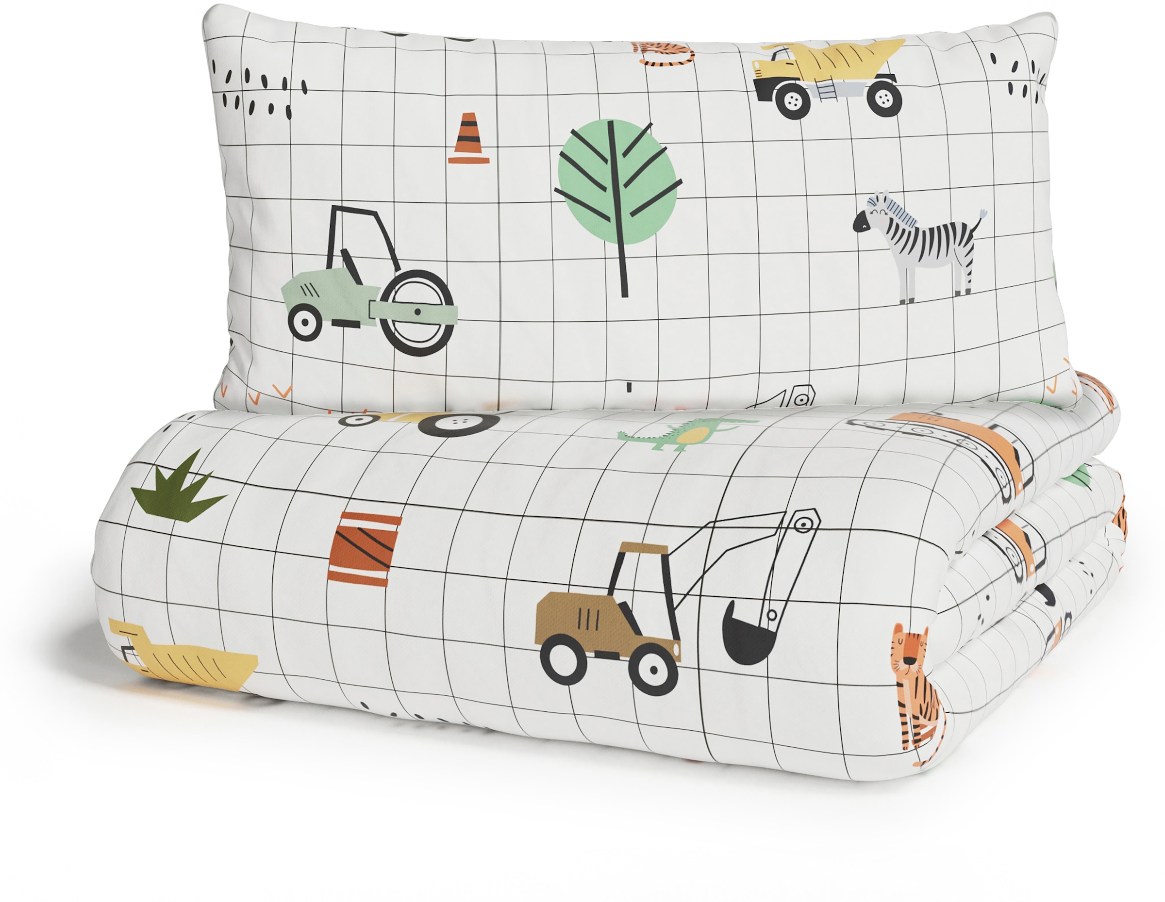 Lüttenhütt Kinderbettwäsche »CUDDLEE«, in vielen Designs: Dino,Einhorn,Weltraum,Baustelle,Herz,Trecker,Safari