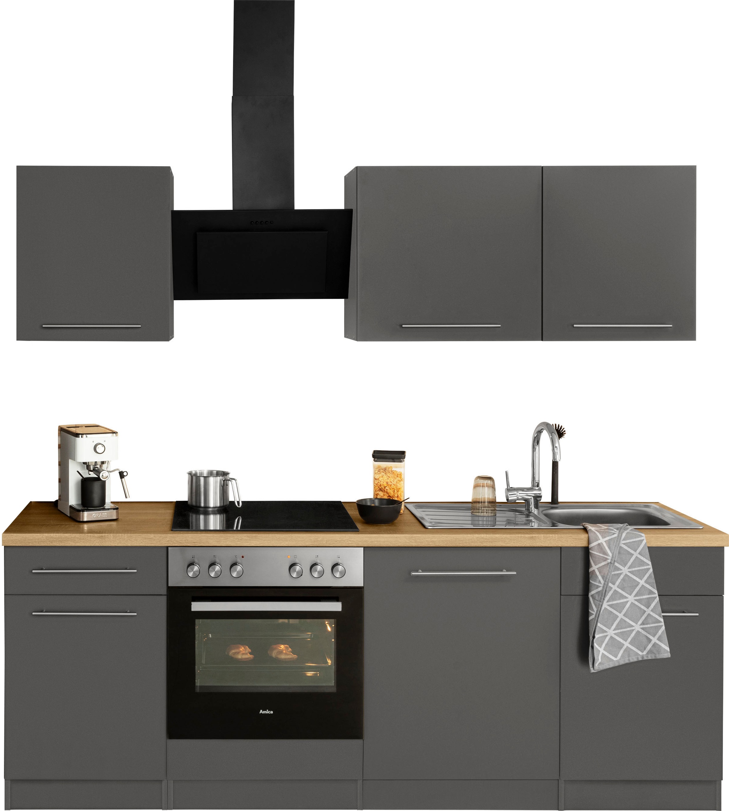 wiho Küchen Küchenzeile "Unna" ohne E-Geräte, Breite 220 cm