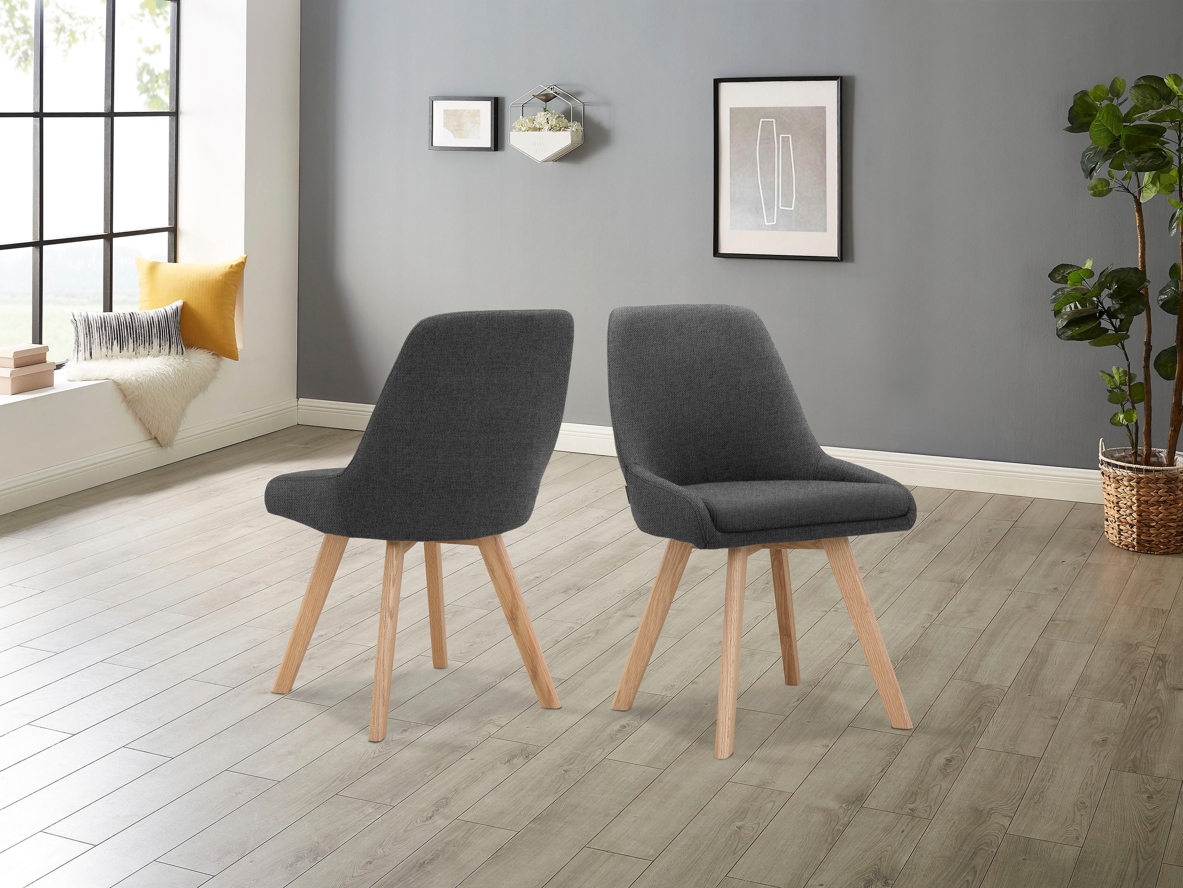OTTO home Esszimmerstuhl "Dilla" (Set) 1 Stk.Webstoff Bezug, Massivholz Gestell, Sitzhöhe 48 cm