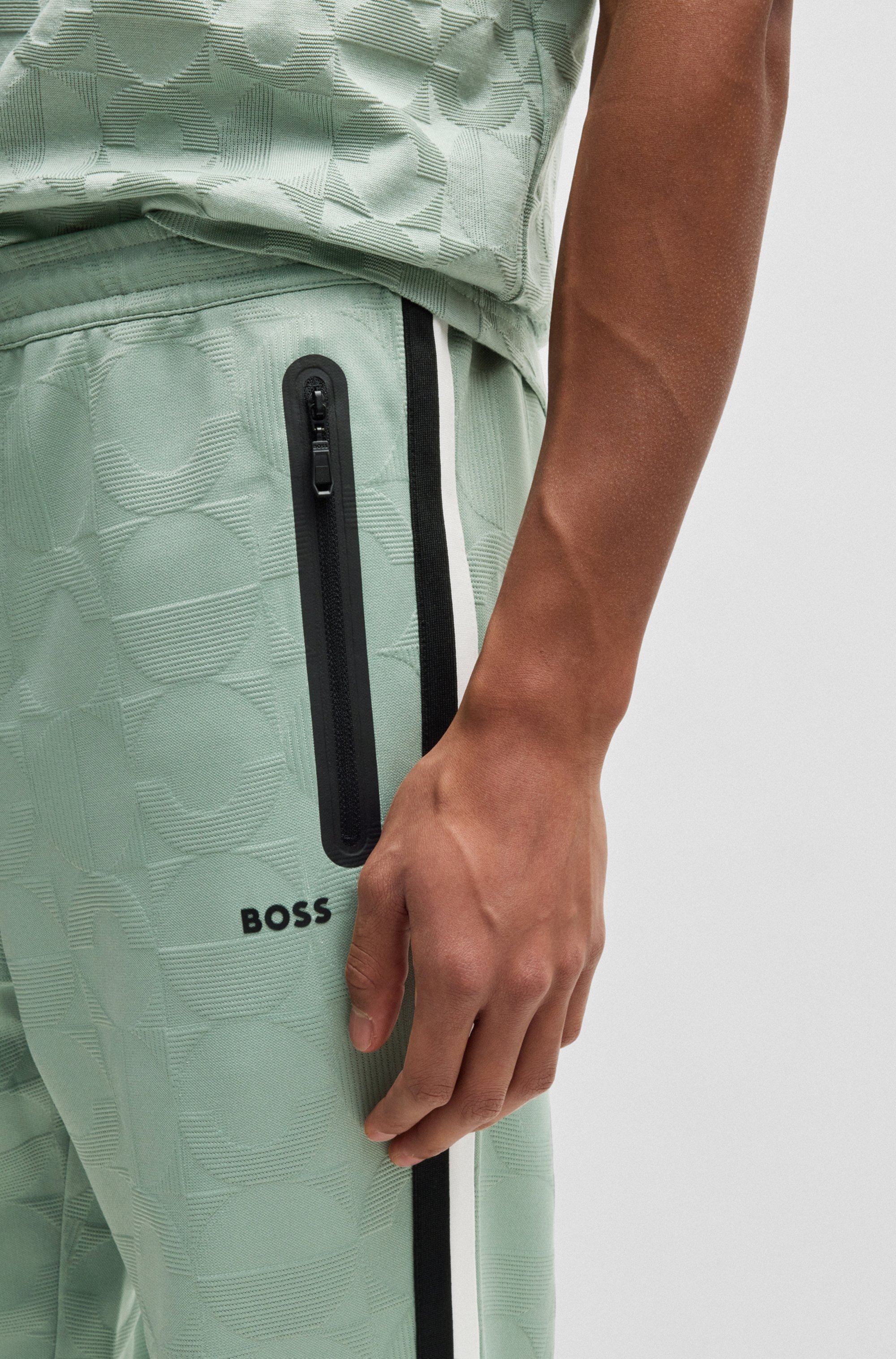 BOSS GREEN Sweathose »Hover Striped C«, mit kontrastfarbigem Streifen
