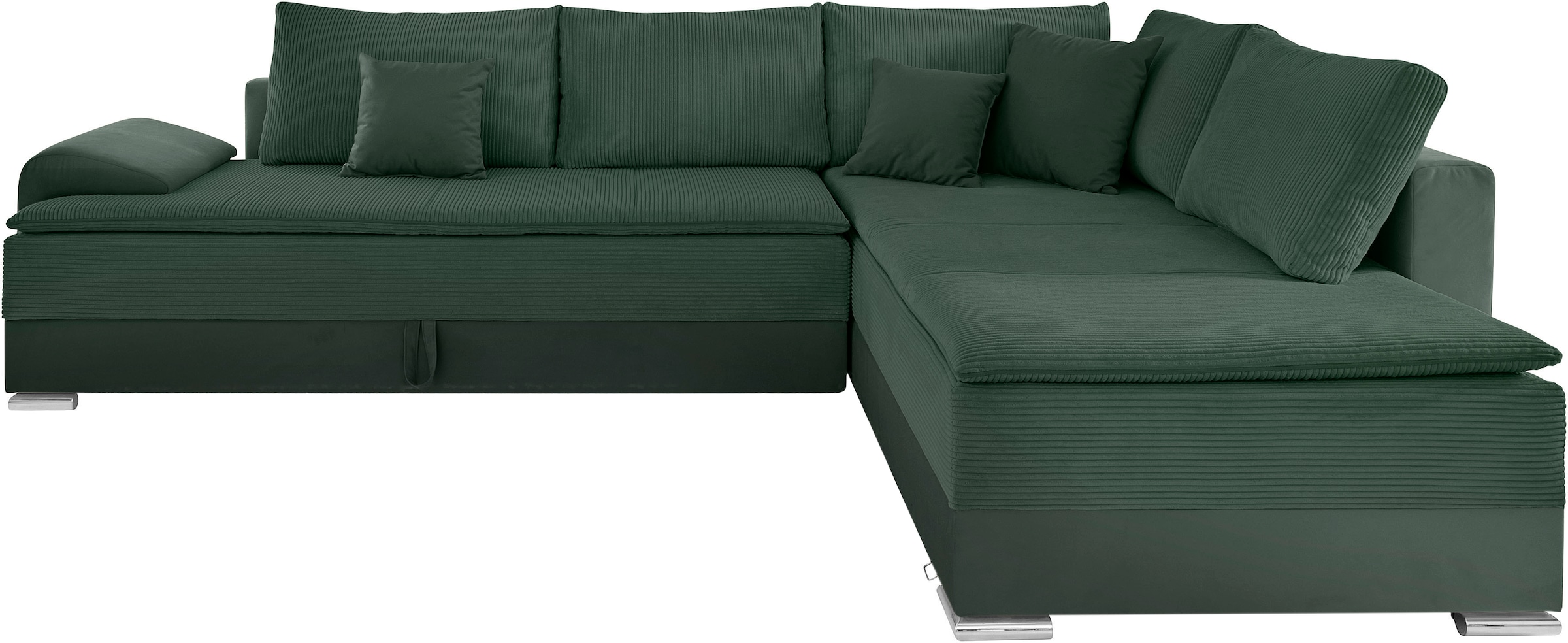 INOSIGN Ecksofa »Boxspringbett Night & Day L-Form mit Dauer-Schlaffunktion mit Armlehne«, mit Boxspring-Bettfunktion 180x200 cm und Bettkasten, Dauerschläfer!