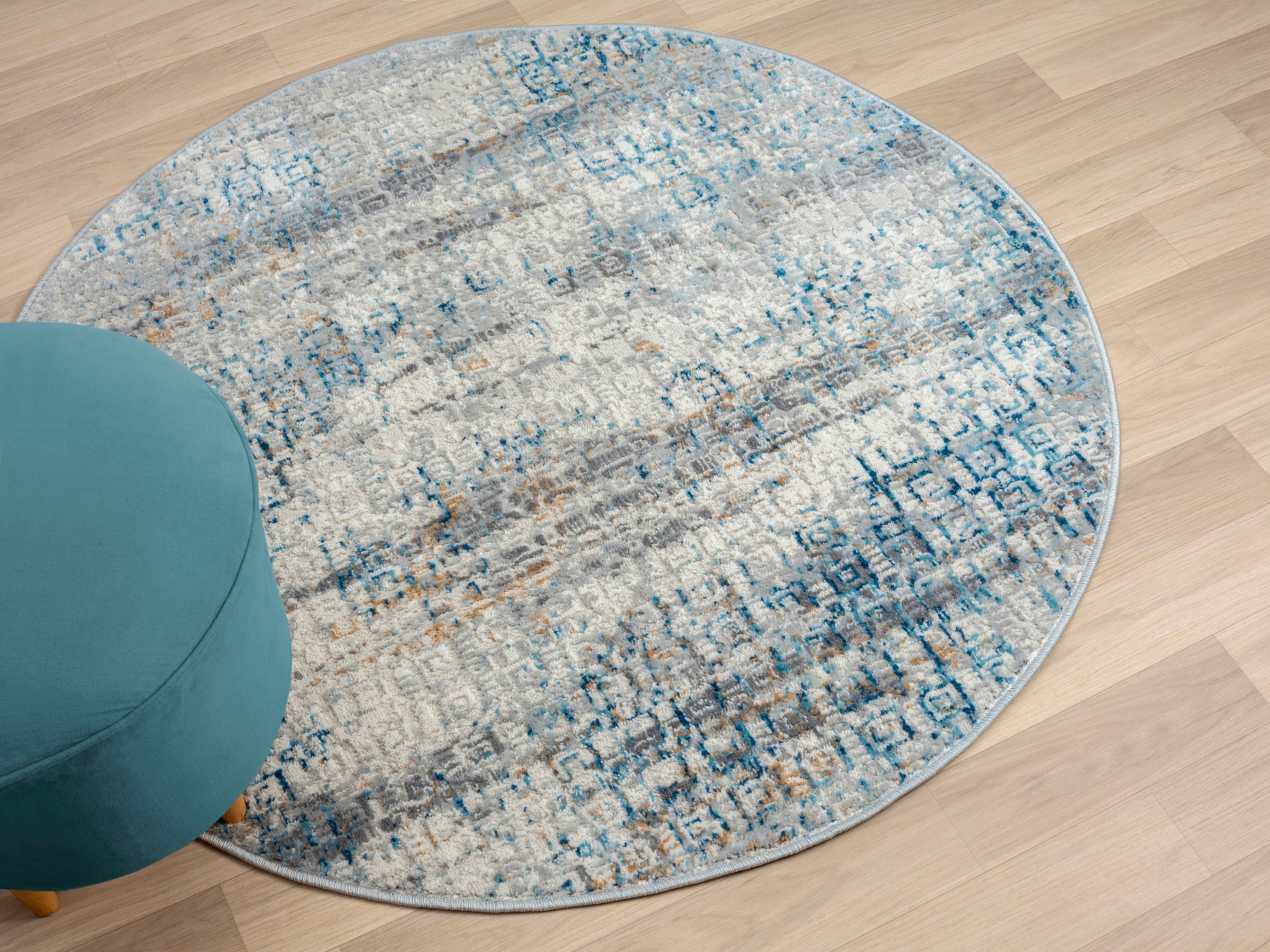 Myflair Möbel & Accessoires Teppich »My Look 2«, rund, 8 mm Höhe, Kurzflor, Ethno-Design, besonders weich durch Microfaser