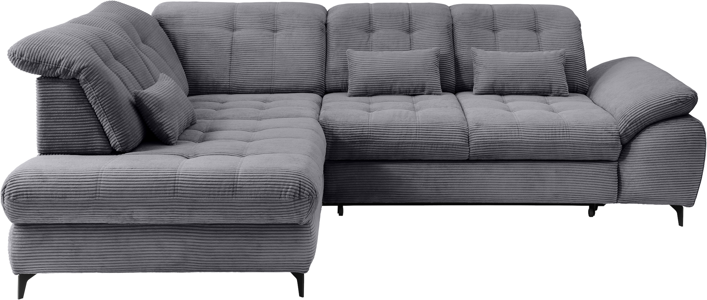 Home affaire Ecksofa "Lazio modern und bequem, schmale Armlehnen, tolle Detailverarbeitung" zwei verschiedene Fussfarben wählbar