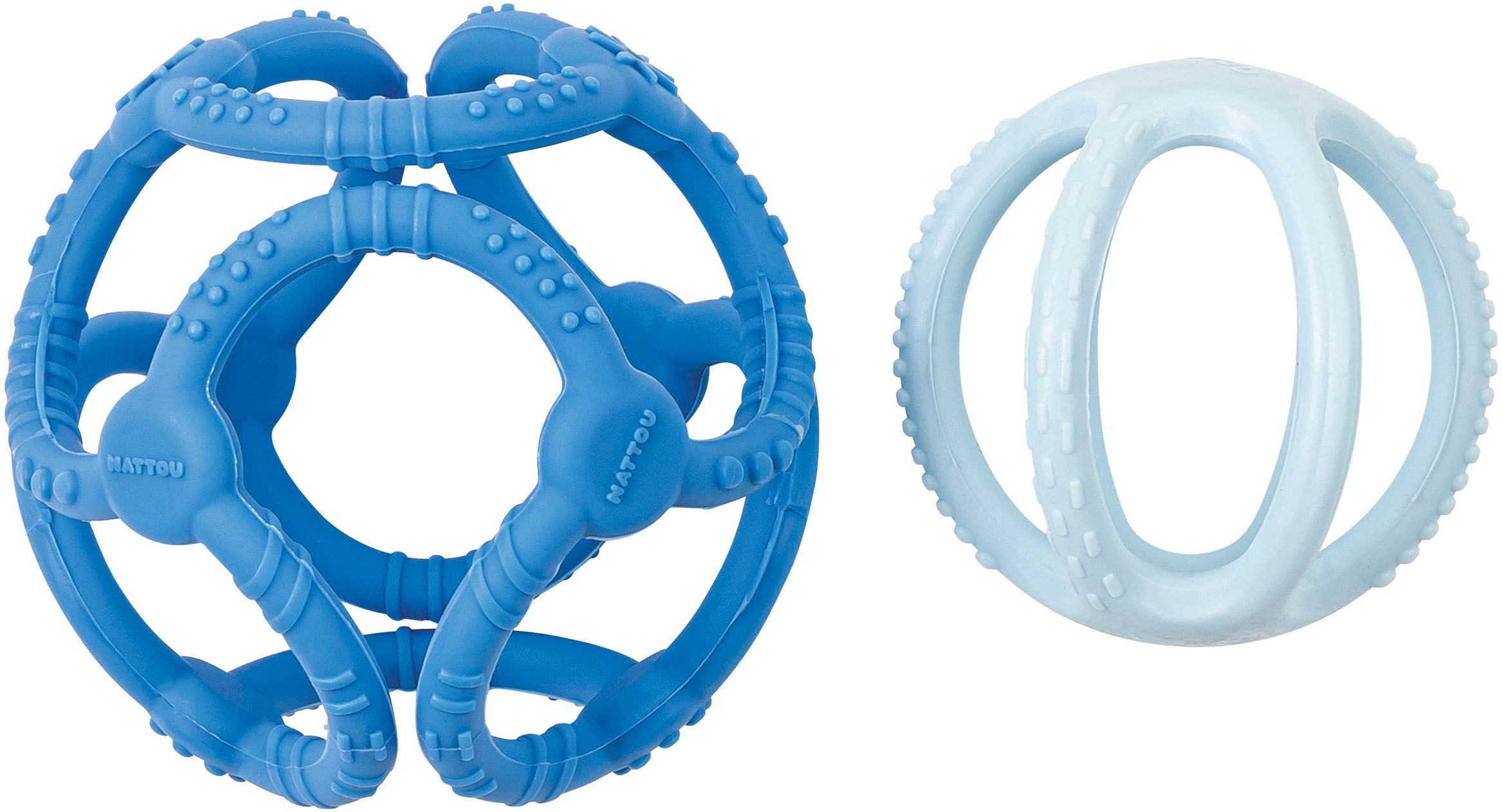 Nattou Beissring »Silikon Bälle Set, blau«, (Set, 2 tlg.)