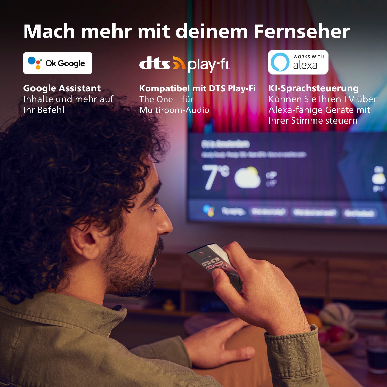 Philips LED-Fernseher, 126 cm/50 Zoll, 4K Ultra HD, Smart-TV-Android TV