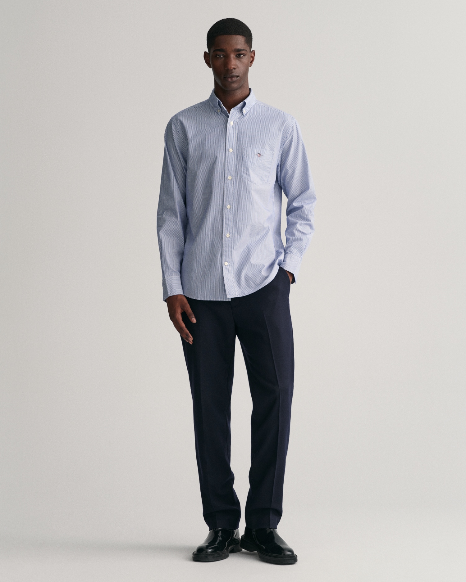 Gant Langarmhemd »REG POPLIN BANKER SHIRT«, Banker Stripe Popeline, leichte Baumwolle