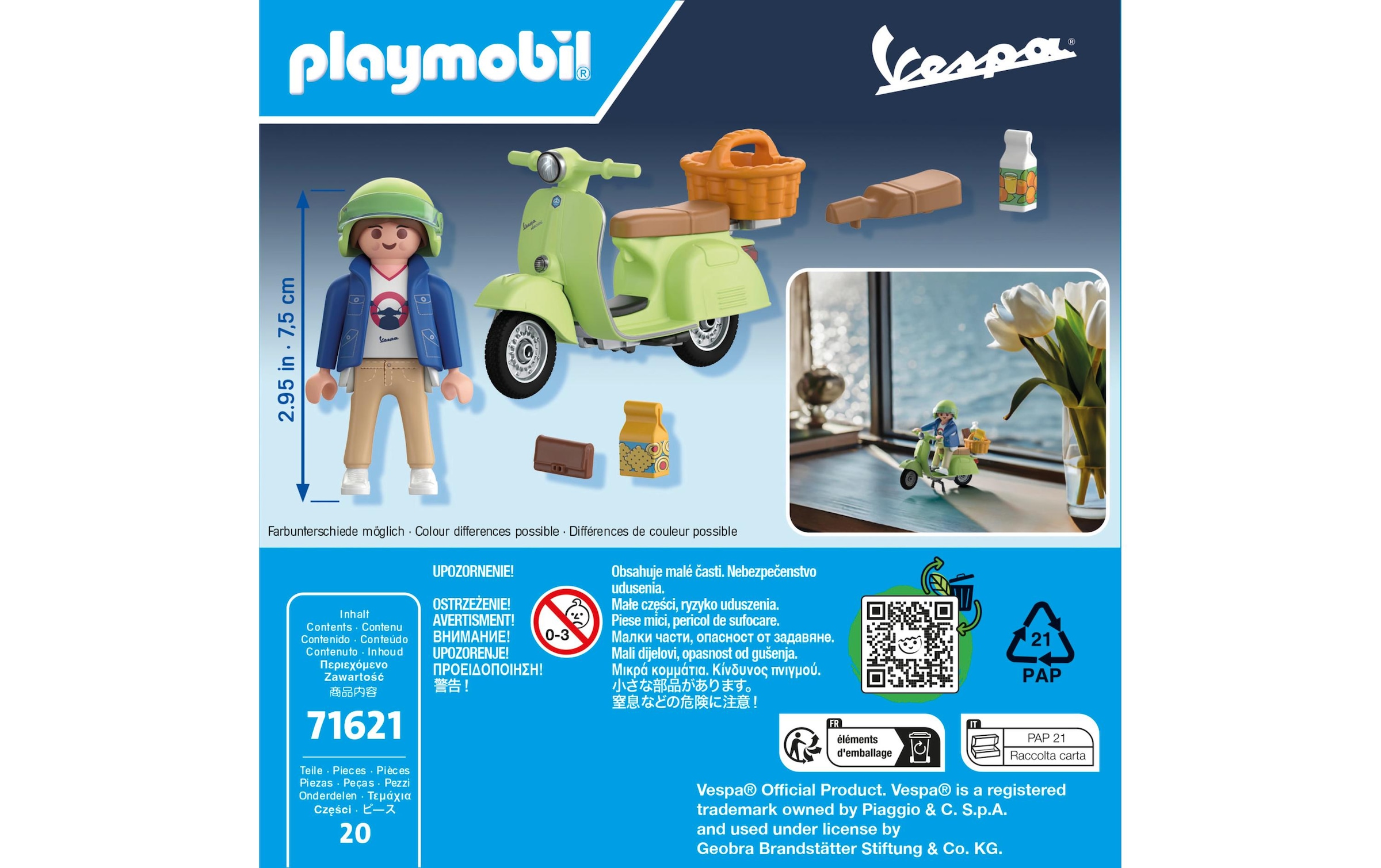 Playmobil® Spielbausteine »1969 Vespa 150 Sprint Veloce, 71621«, (20 St.)