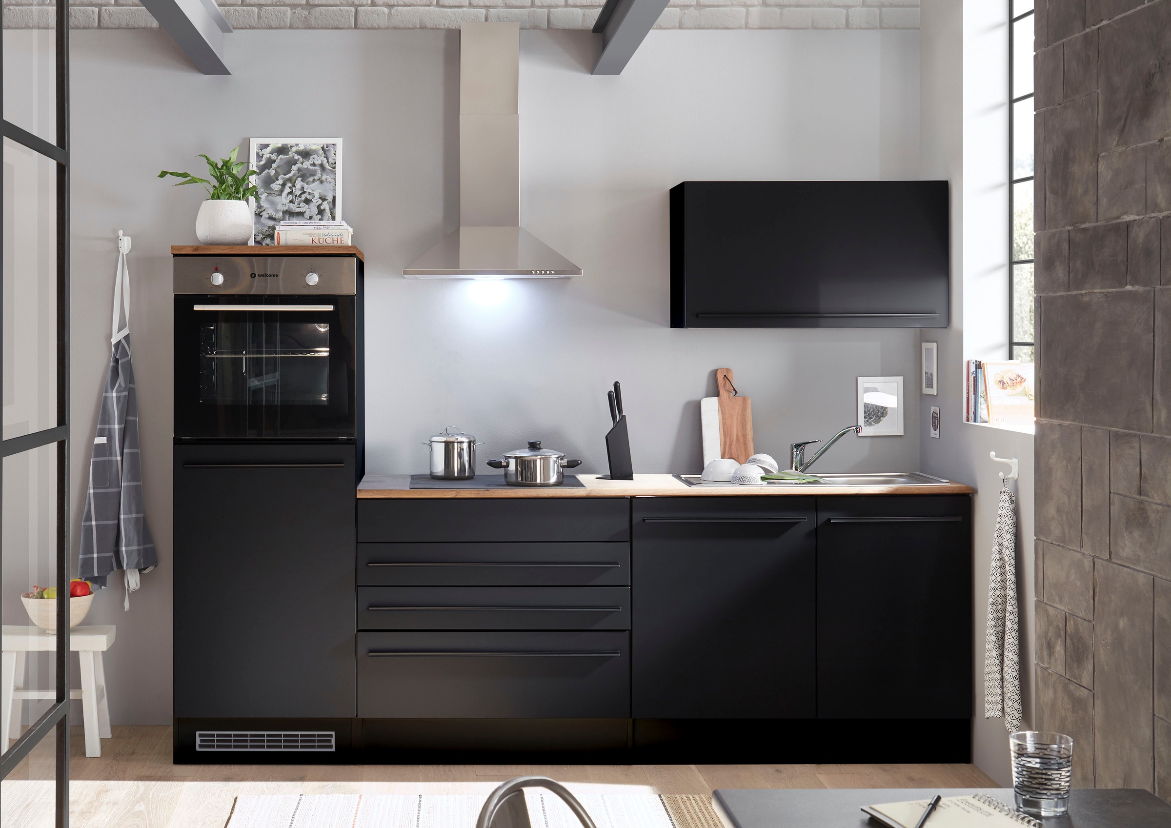 BASIC by Balculina Küchenzeile "Jazz" Breite 260 cm, wahlweise mit E-Geräten
