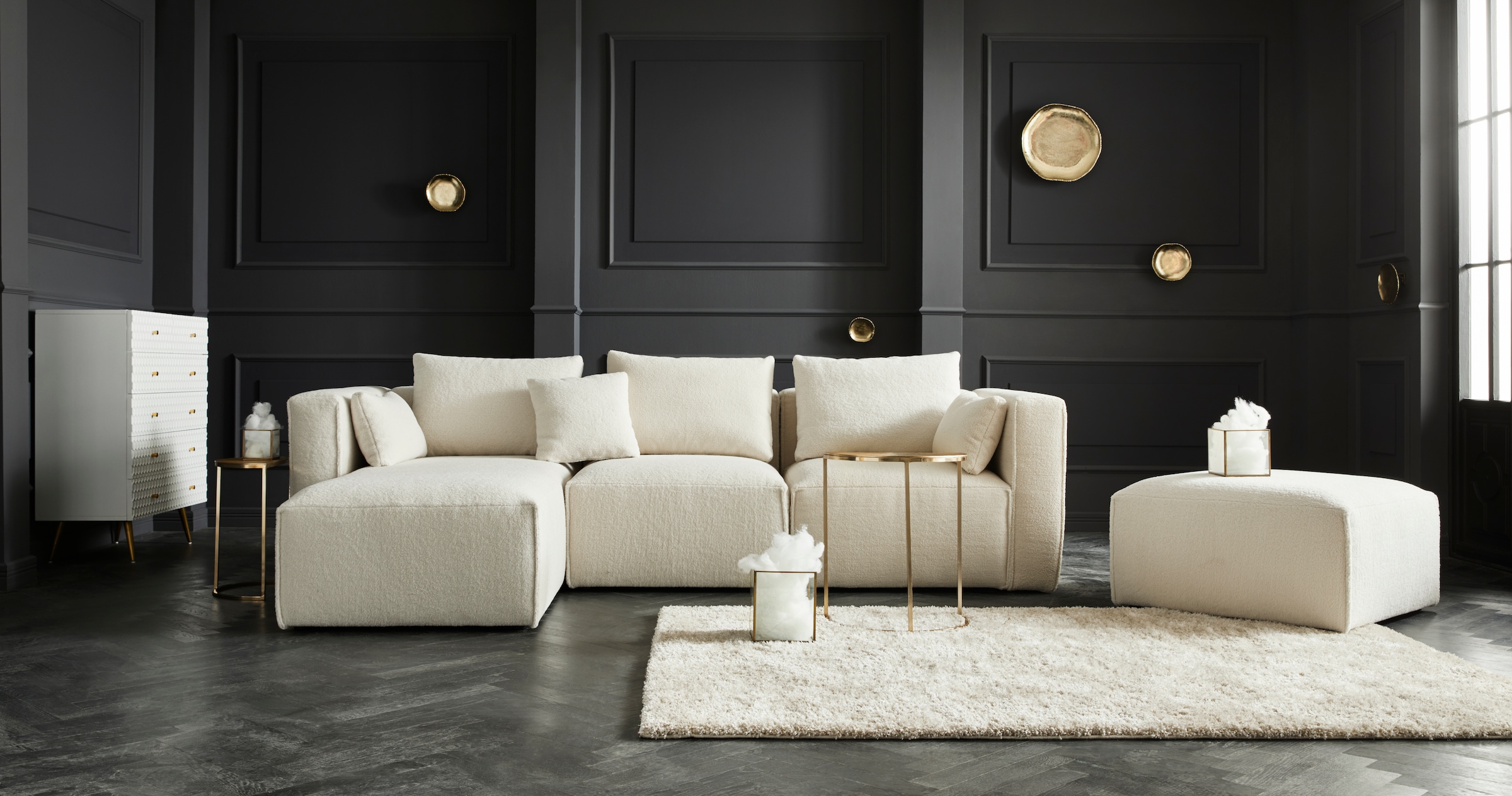 Guido Maria Kretschmer Home&Living Sofa-Eckelement »Comfine«, Modul-Ecke zur indiviuellen Zusammenstellung, in 3 Bezugsvarianten