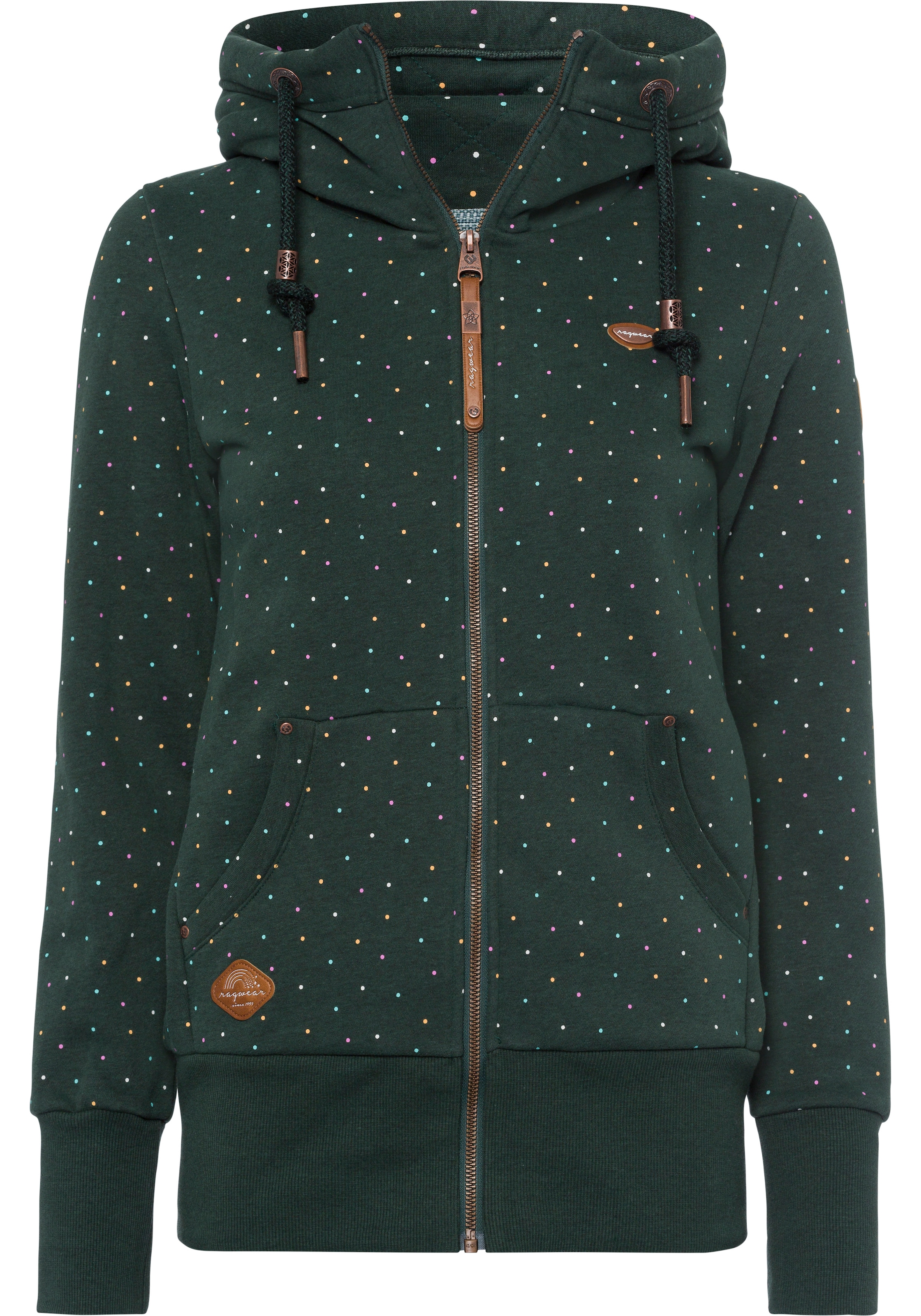 Kapuzensweatjacke »NESKA DOTS MULTICOLOR ZIP O«, Longsleeve Jacke im...