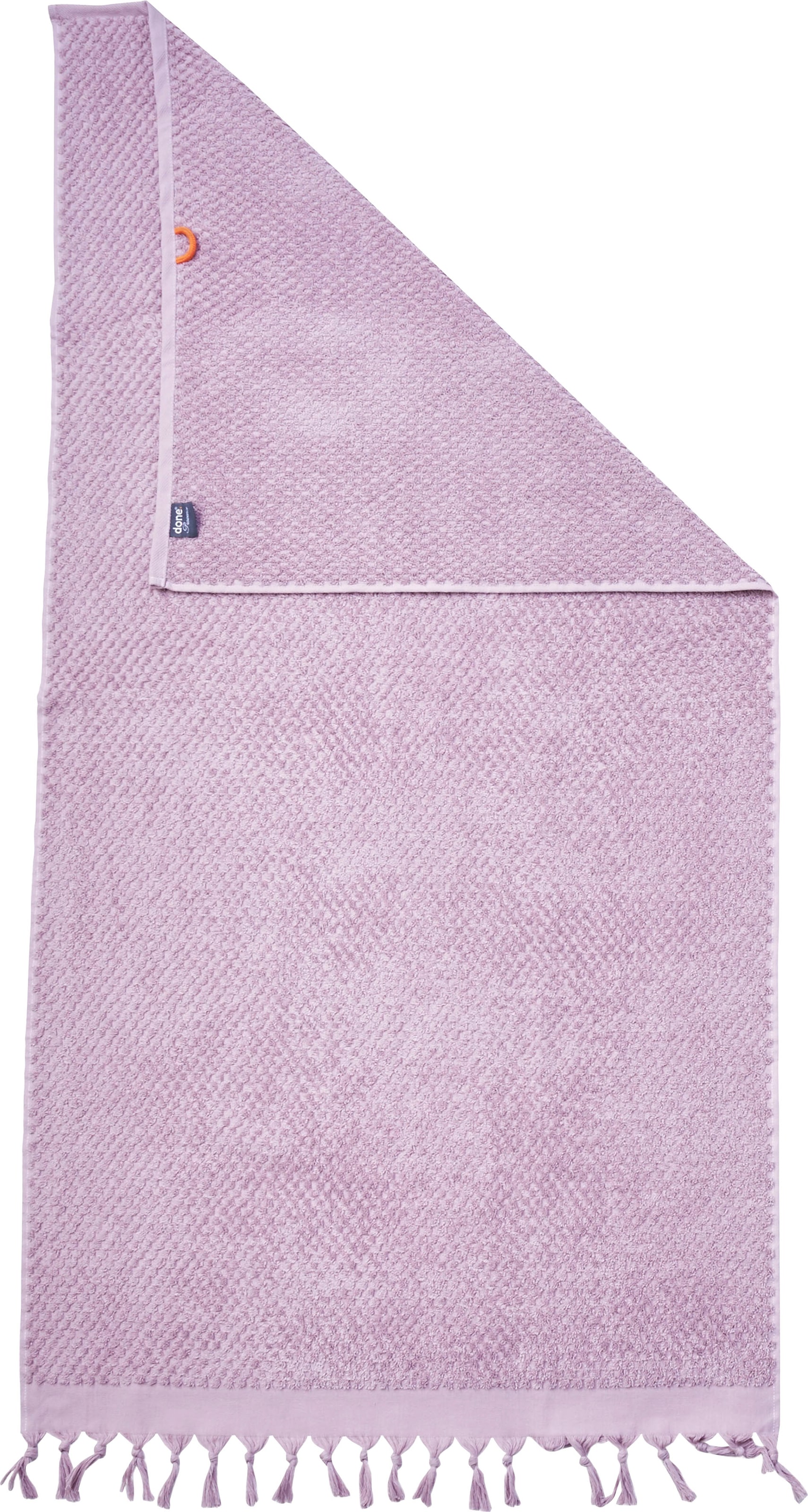 done.® Duschtuch »Provence Honeycomb«, (1 St., Duschtuch 70 x 140 cm), Uni Farben, in Honigwaben-Optik, mit Fransen