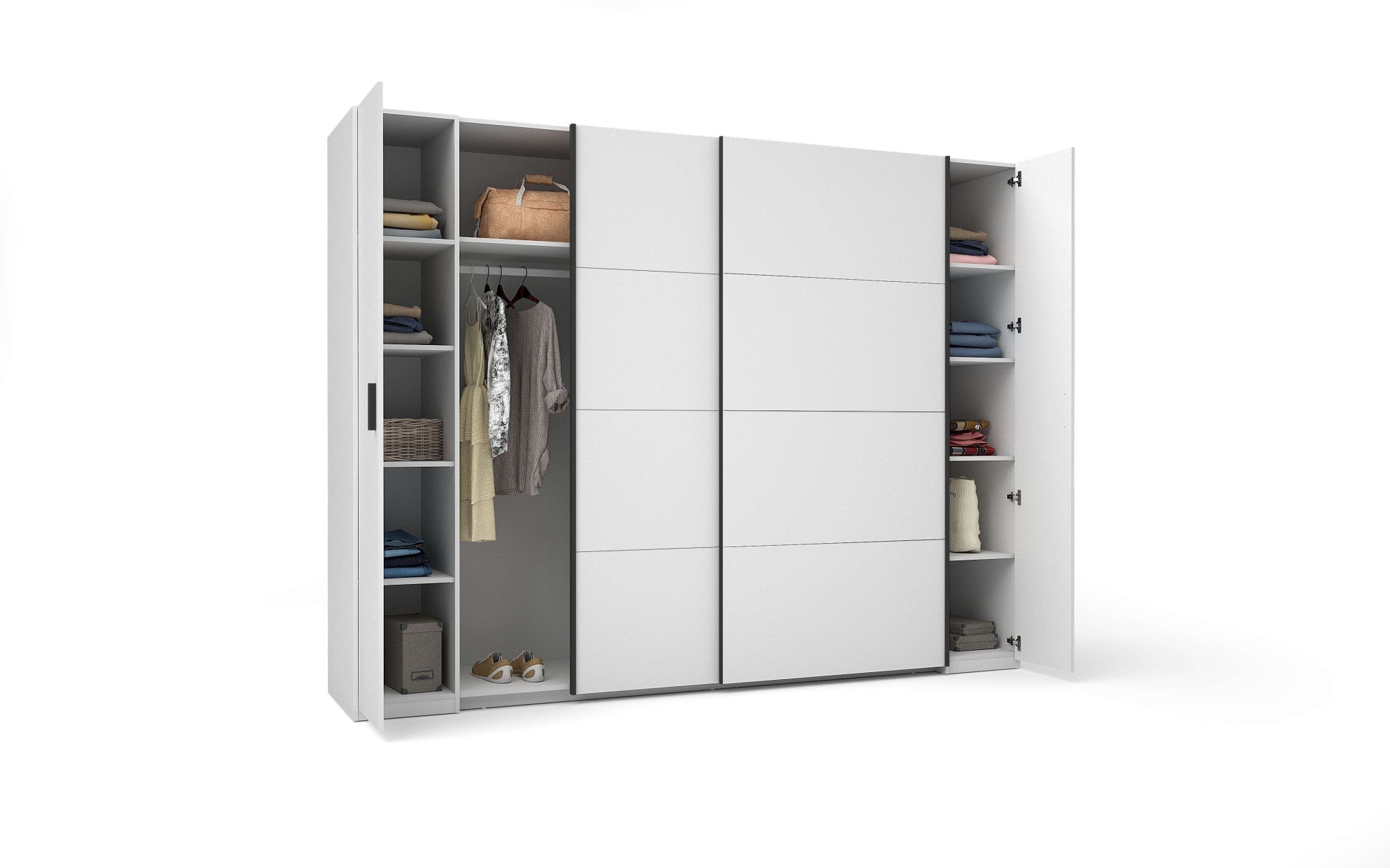 Home affaire Kleiderschrank »Antioch, FSC-zertifiziert, mit Dreh-UND Schiebetüren«, (B/T/H 270/61,4/207cm, inklusive Einlegeböden und Kleiderstangen), mit oder ohne Spiegel und Schubladen - YOUR Choice