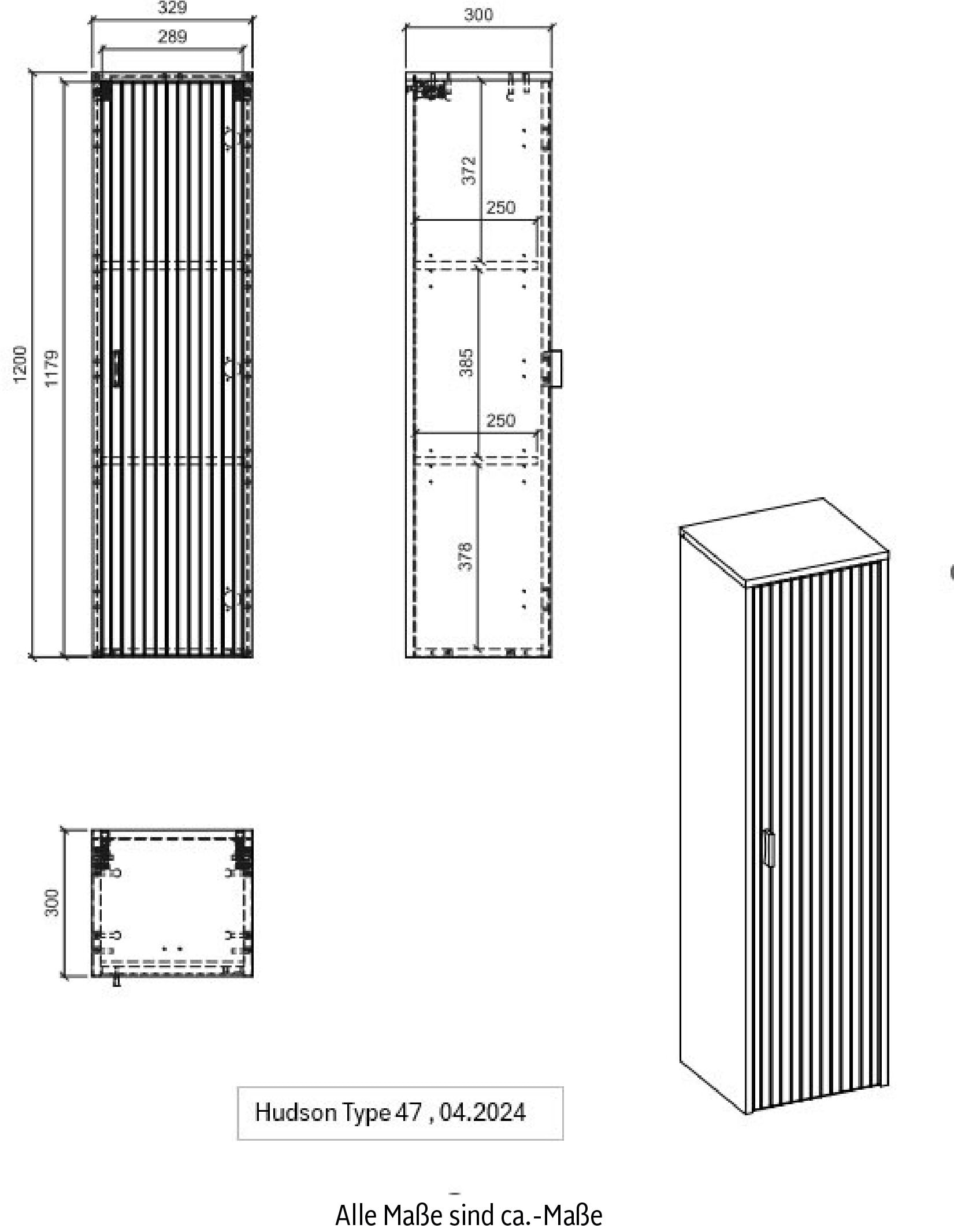 INOSIGN Mehrzweckschrank »Hudson«, in moderner Trendfarbe, Griffe aus Metall (Schwarz), Höhe 120 cm