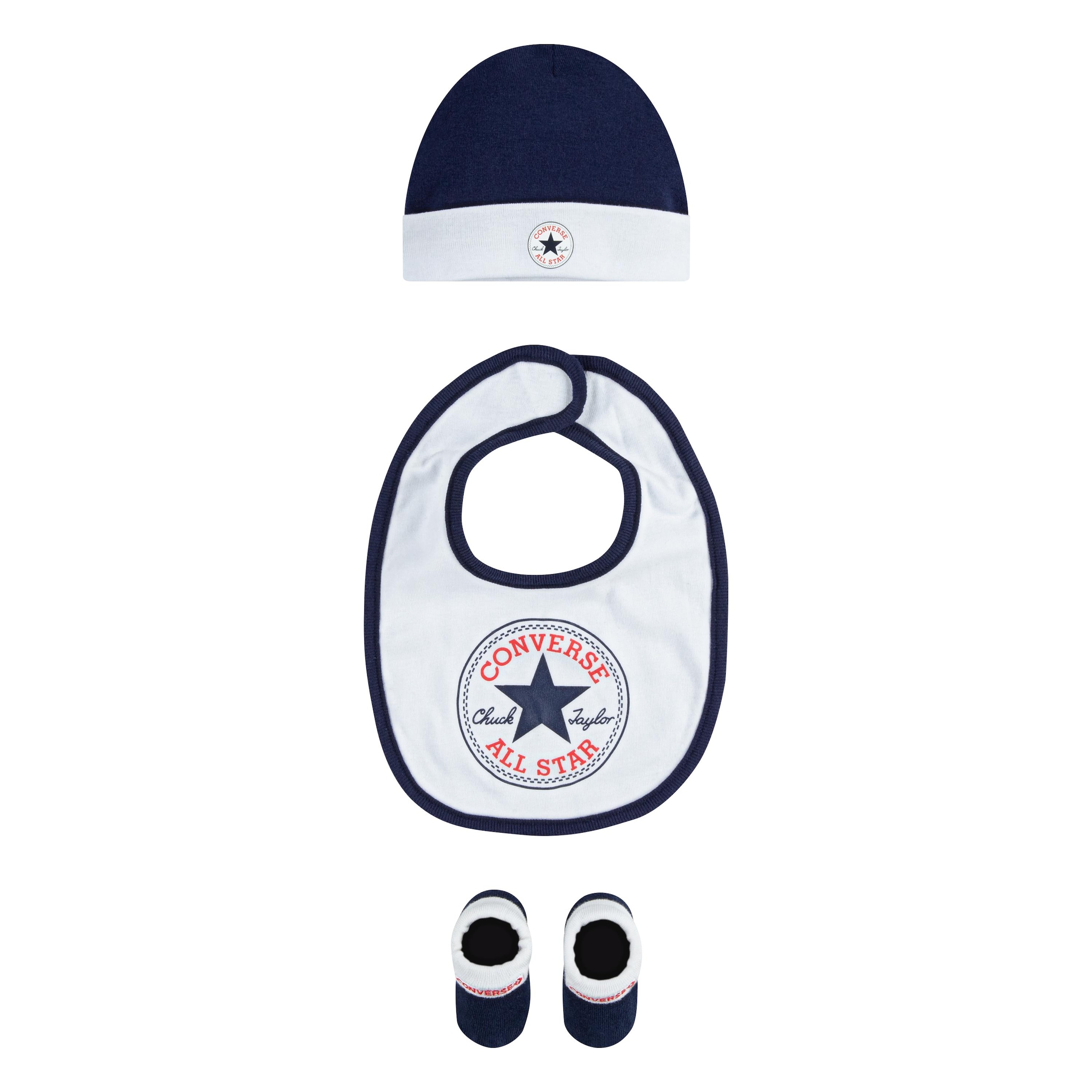Converse Neugeborenen-Geschenkset »CHUCK INFANT HAT BIB BOOTIE SET 3PC«, für Babys