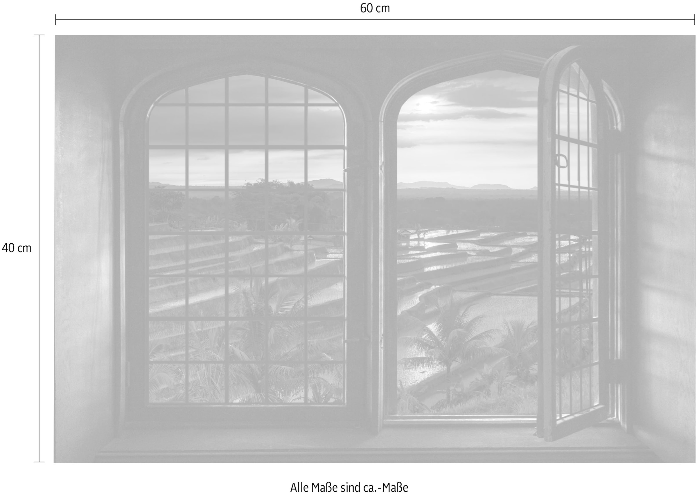 queence Wandsticker »Reisfelder«, Wandsticker, Wandbild, selbstklebend, 3D, Fenster