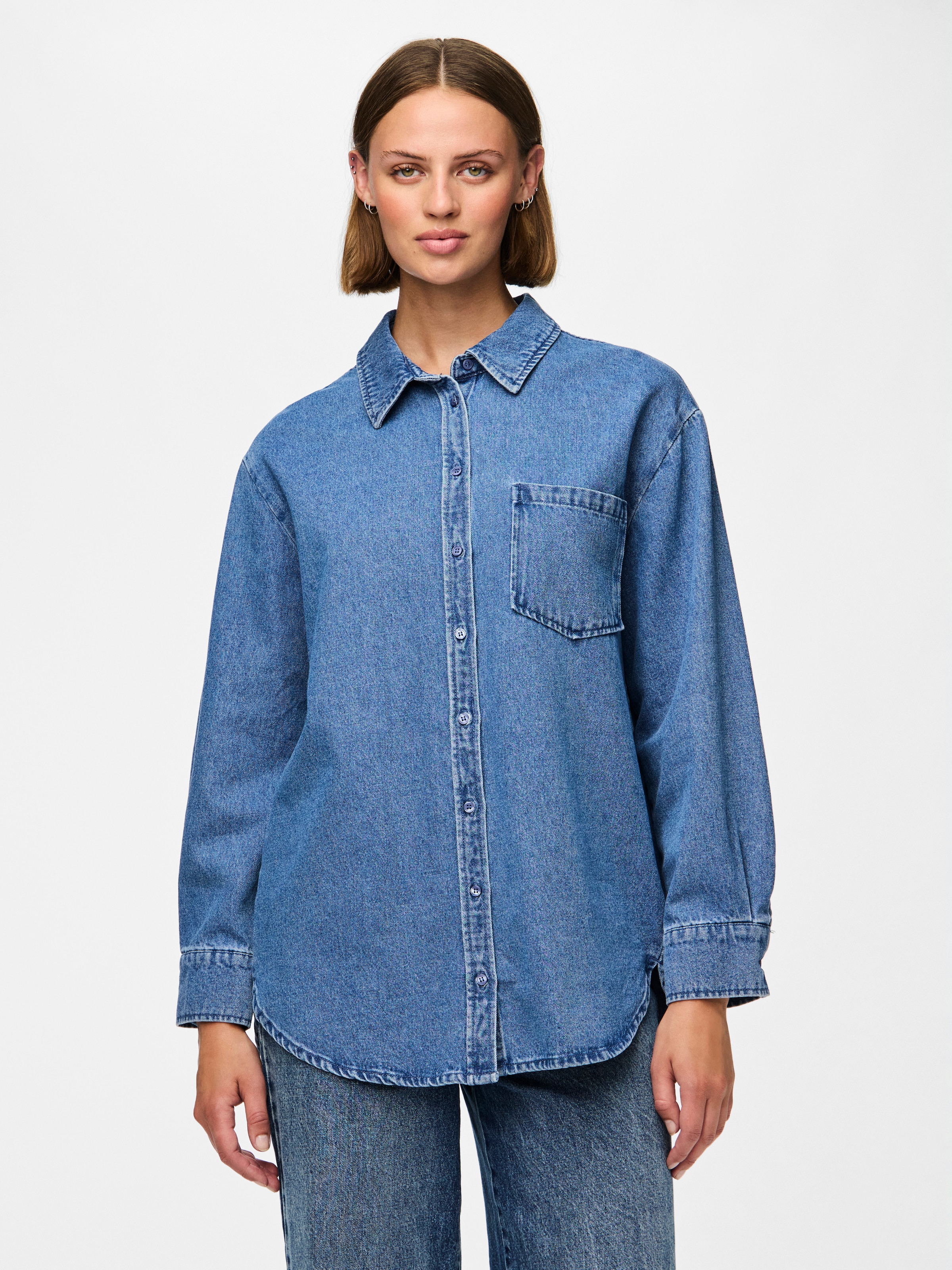 pieces Jeansbluse »PCMAISIE LS DENIM SHIRT NOOS BC«