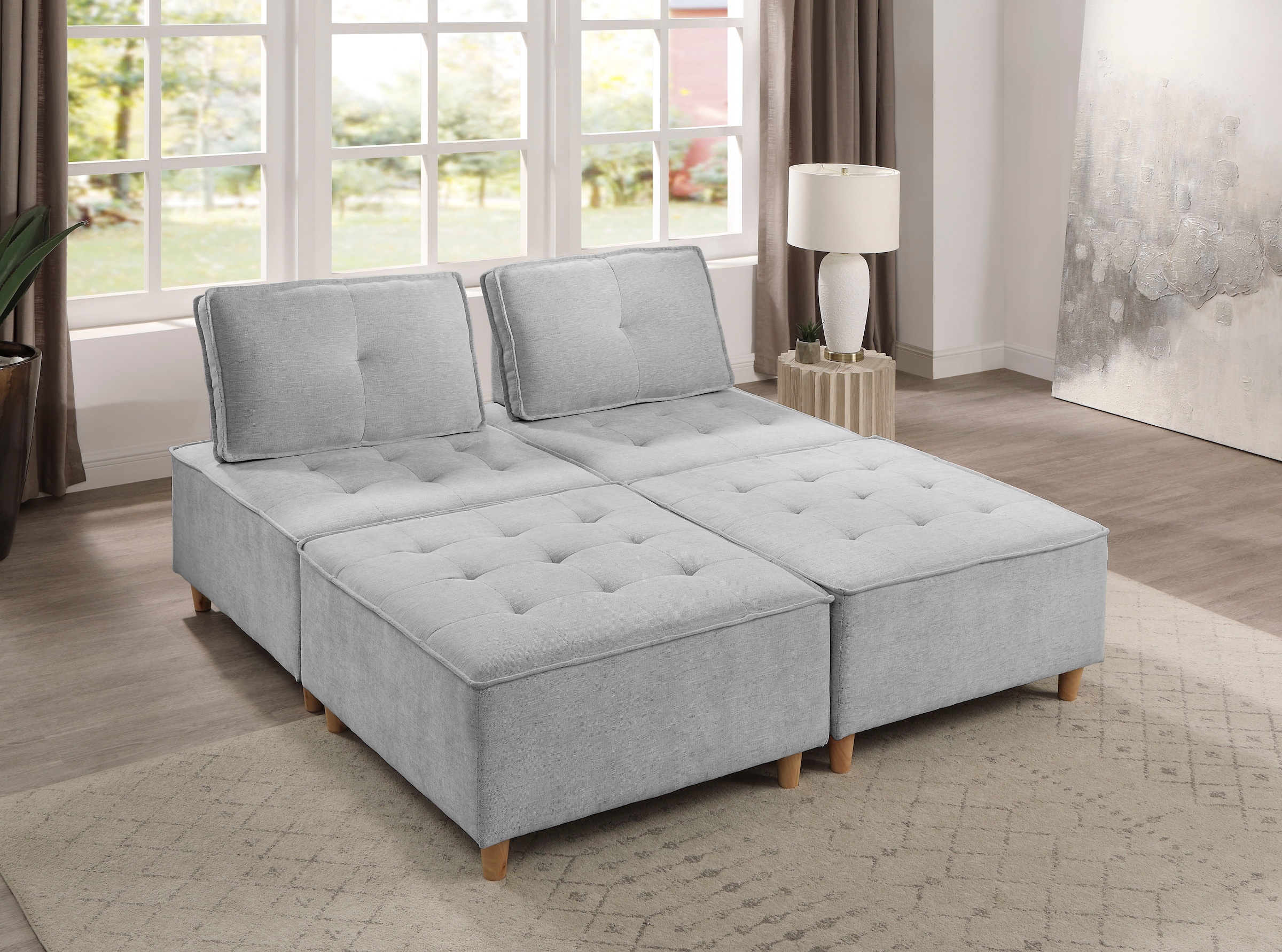 RAUM.ID Sessel »Flexid«, (1 St.), modular erweiterbar zum Sofa, inkl. Rückenkissen, Chenille-Bezug