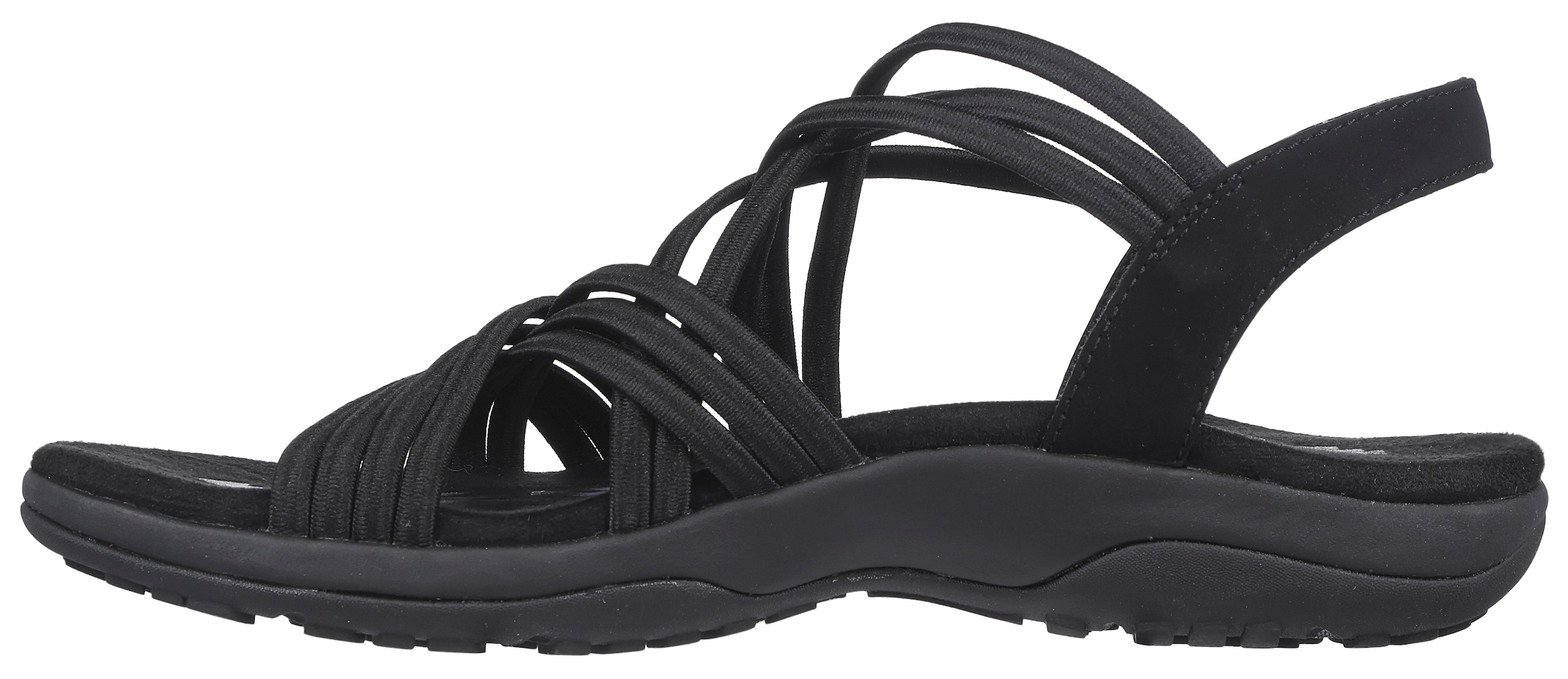 Skechers Sandale »REGGAE SLIM-SUNNYSIDE«, Sommerschuh, Sandalette, Keilabsatz, mit Skechers Memory Foam