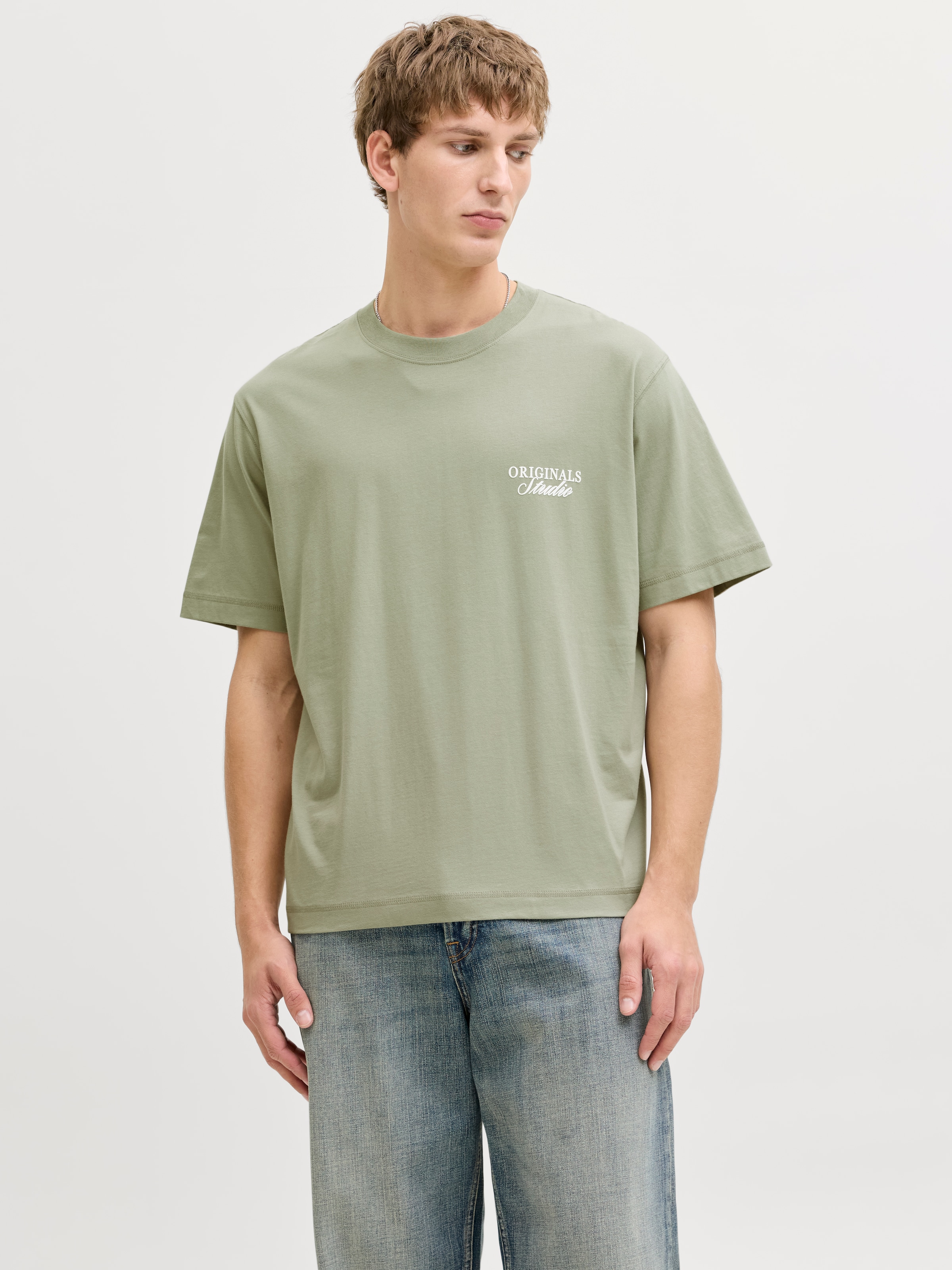 Jack & Jones Rundhalsshirt "JORNORREBRO TYPO TEE SS CREW NECK NOOS" Baumwolle, relaxed fit