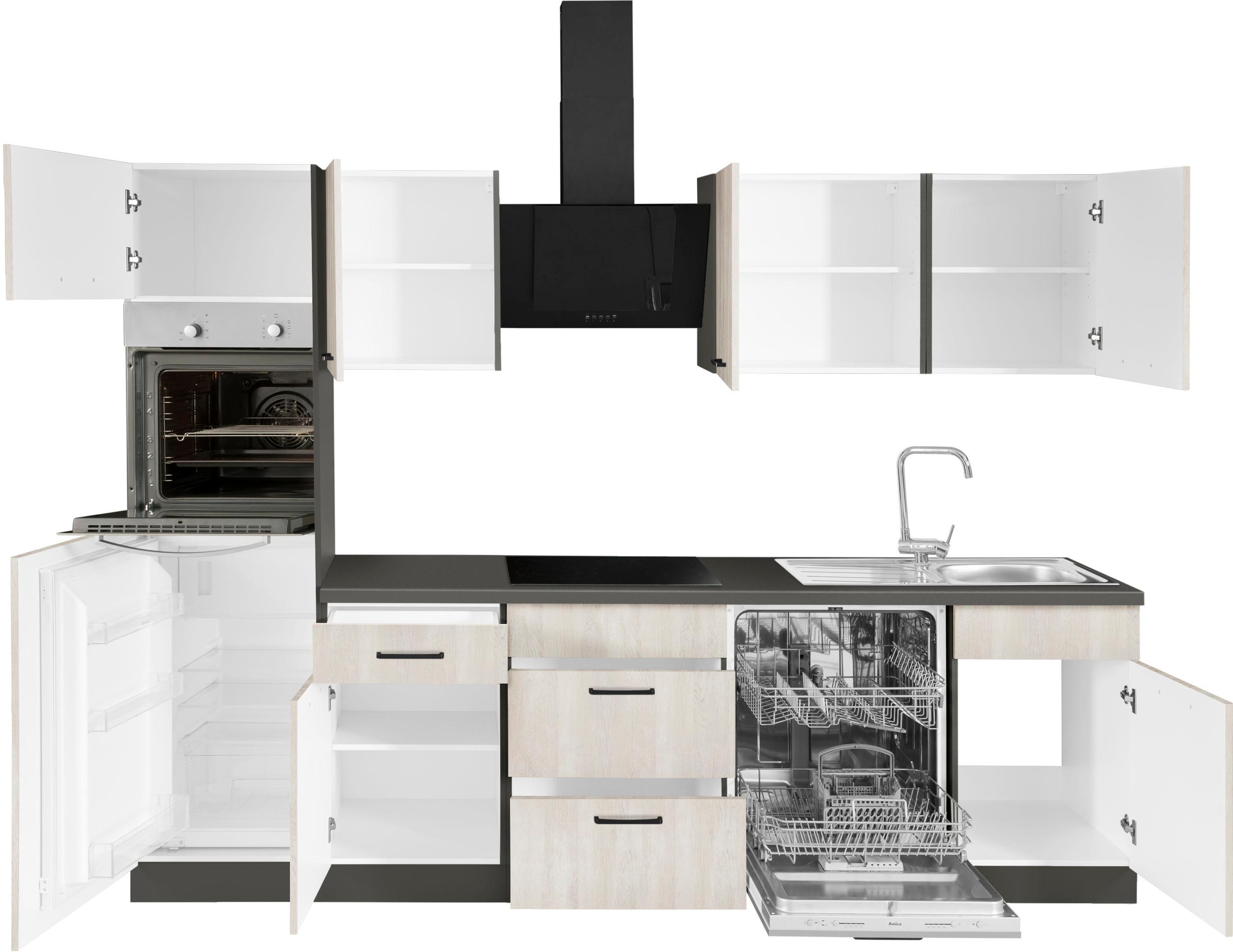 ❤ wiho Küchen Küchenzeile »Esbo«, ohne E-Geräte, Breite 280 cm kaufen im  Jelmoli-Online Shop