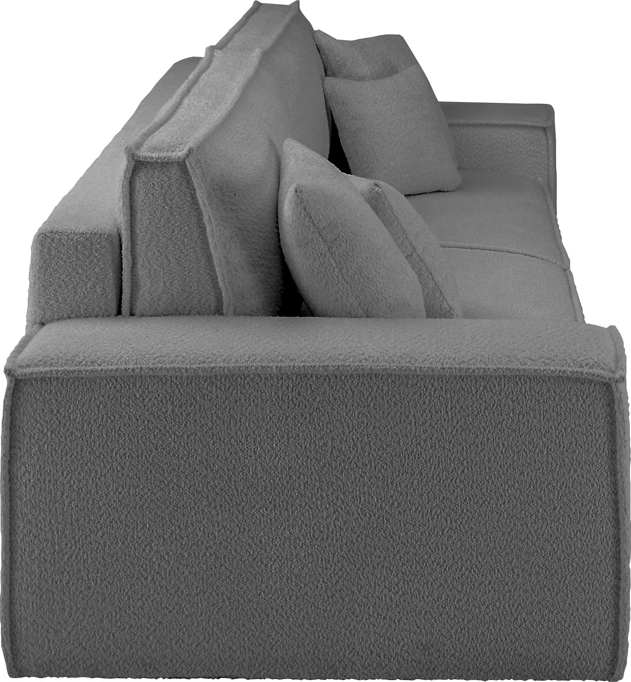 andas 3-Sitzer »FINNLEY Schlafsofa 257 cm, Schlaffunktion mit Bettkasten (200/136cm)«, in Aqua Clean-Bouclé, Struktur fein u. Cord