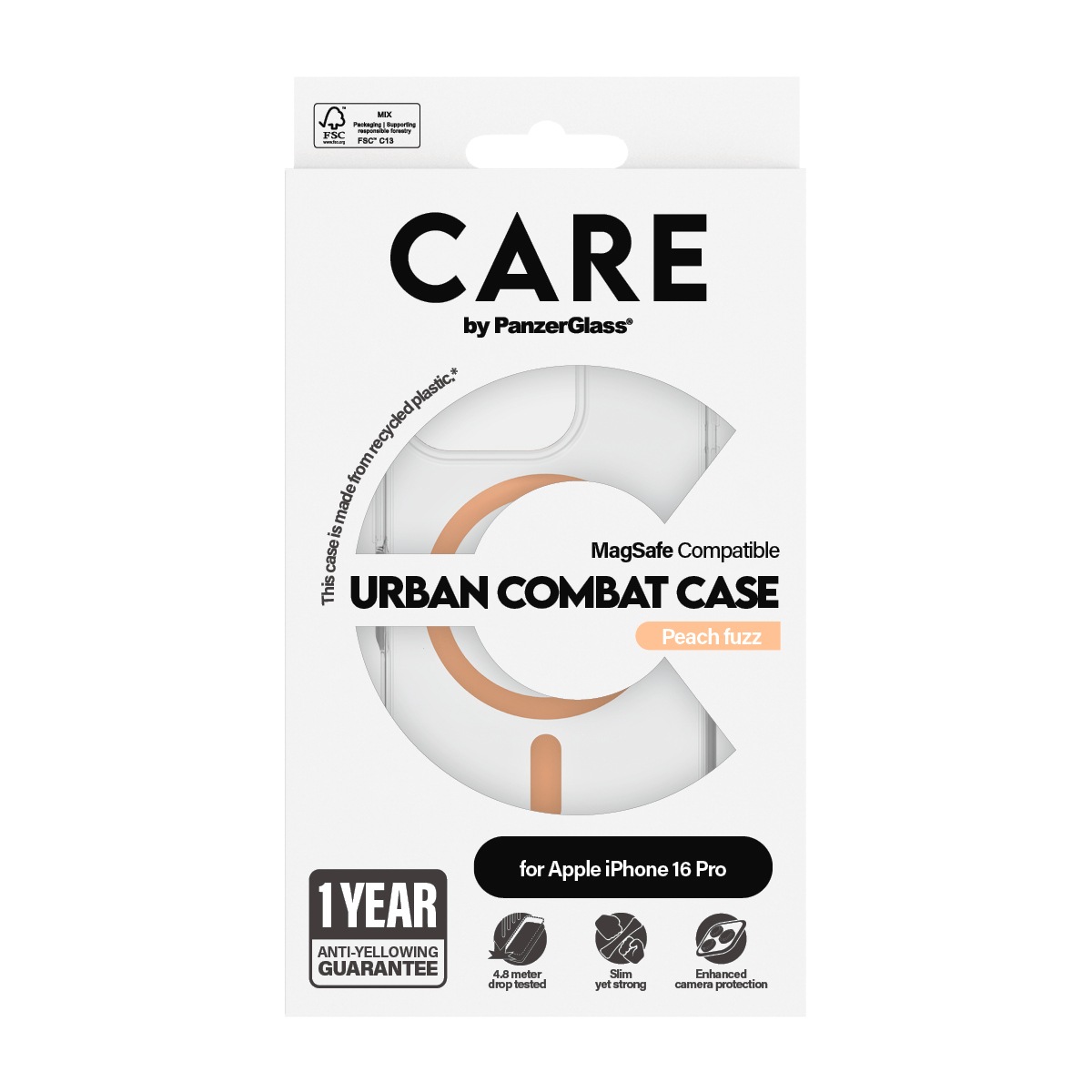 CARE by PanzerGlass Handyhülle »Urban Combat Case für Apple iPhone 16 Pro«, iPhone 16, Backcover, Schutzhülle, Handyschutzhülle, Case, Schutzcase, stossfest