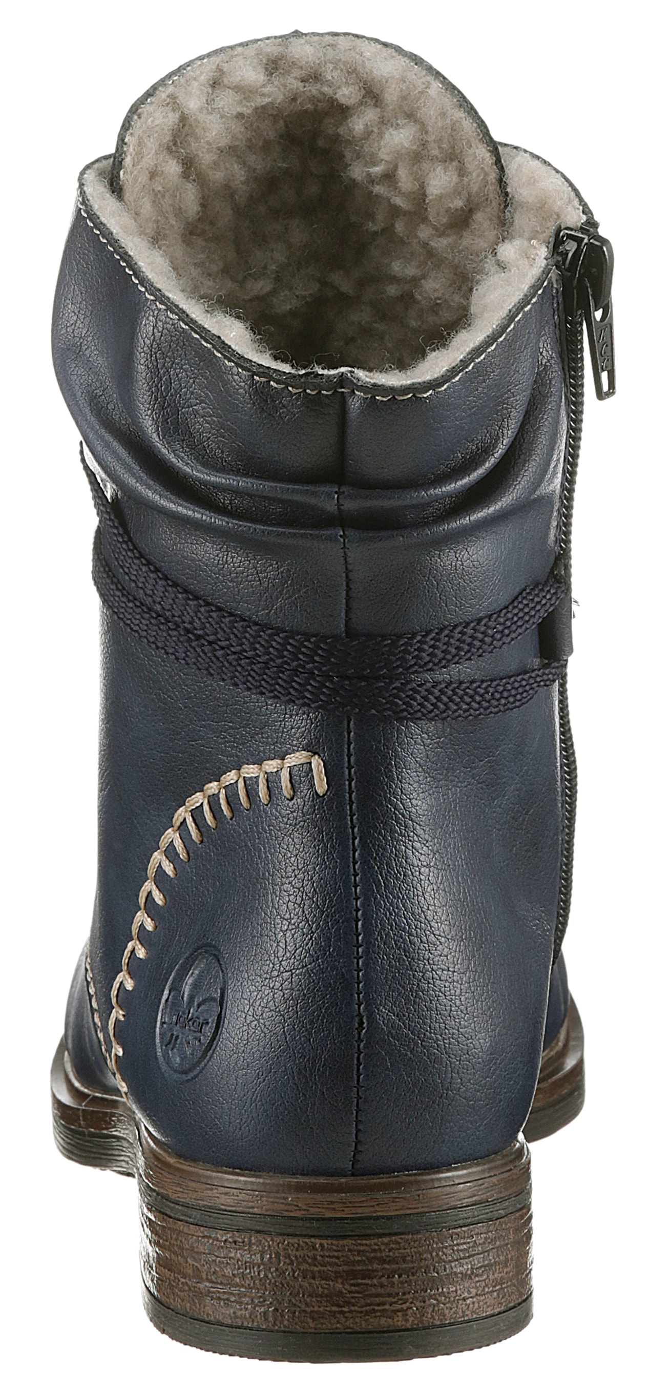 Rieker Winterstiefelette, Winterboots, Blockabsatz, schaftumspielende Schnürung