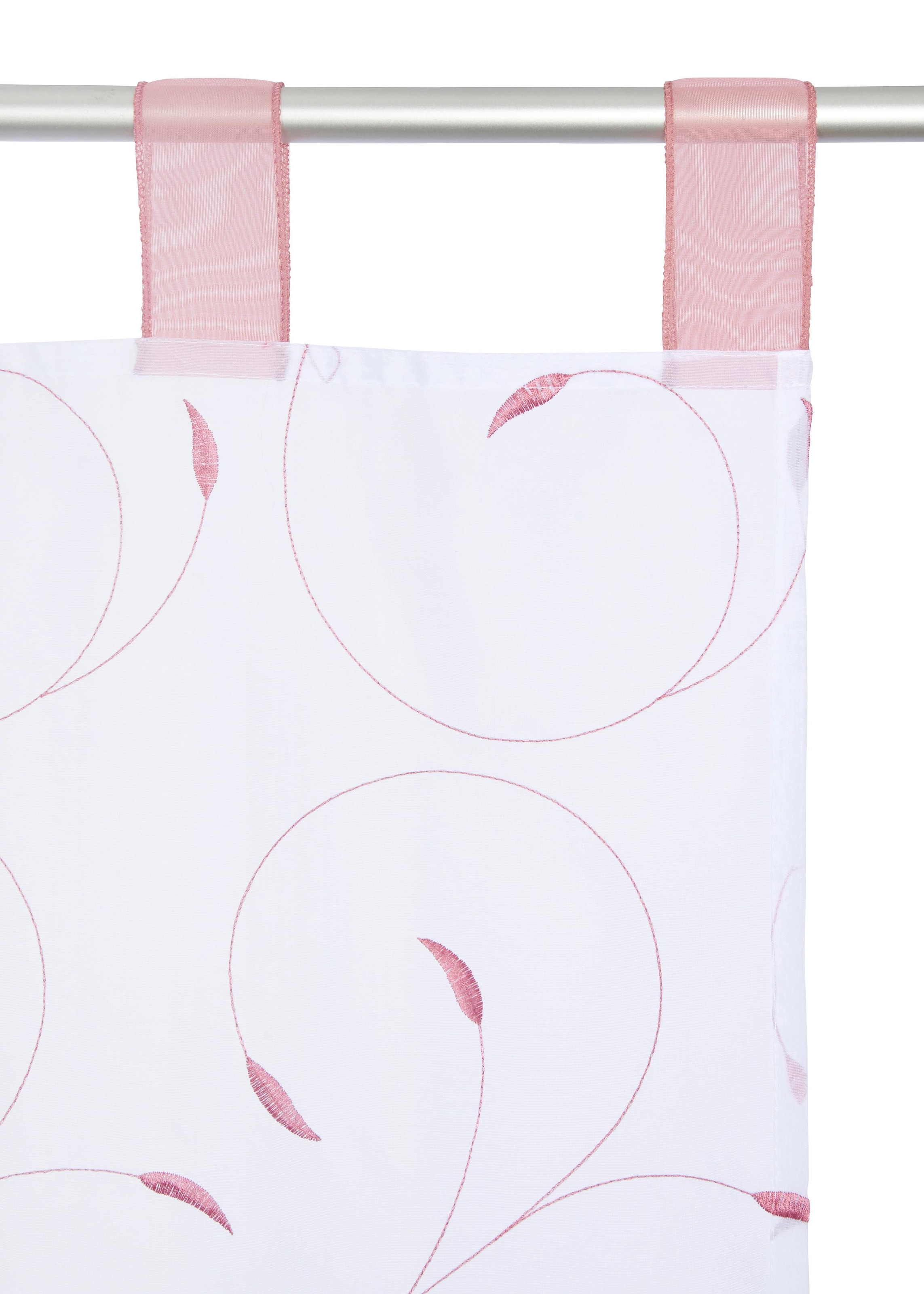 my home Bändchenrollo »Clara«, mit Schlaufen, transparent, Polyester,  Schlaufen, Stickerei online bestellen | Jelmoli-Versand