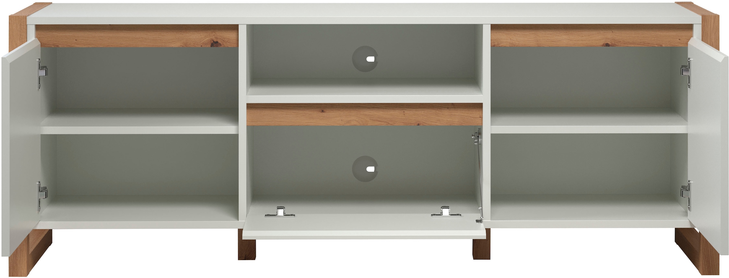 andas Lowboard »Drammen«, TV Schrank, hellbraun / weiss, matt, Breite 150 cm