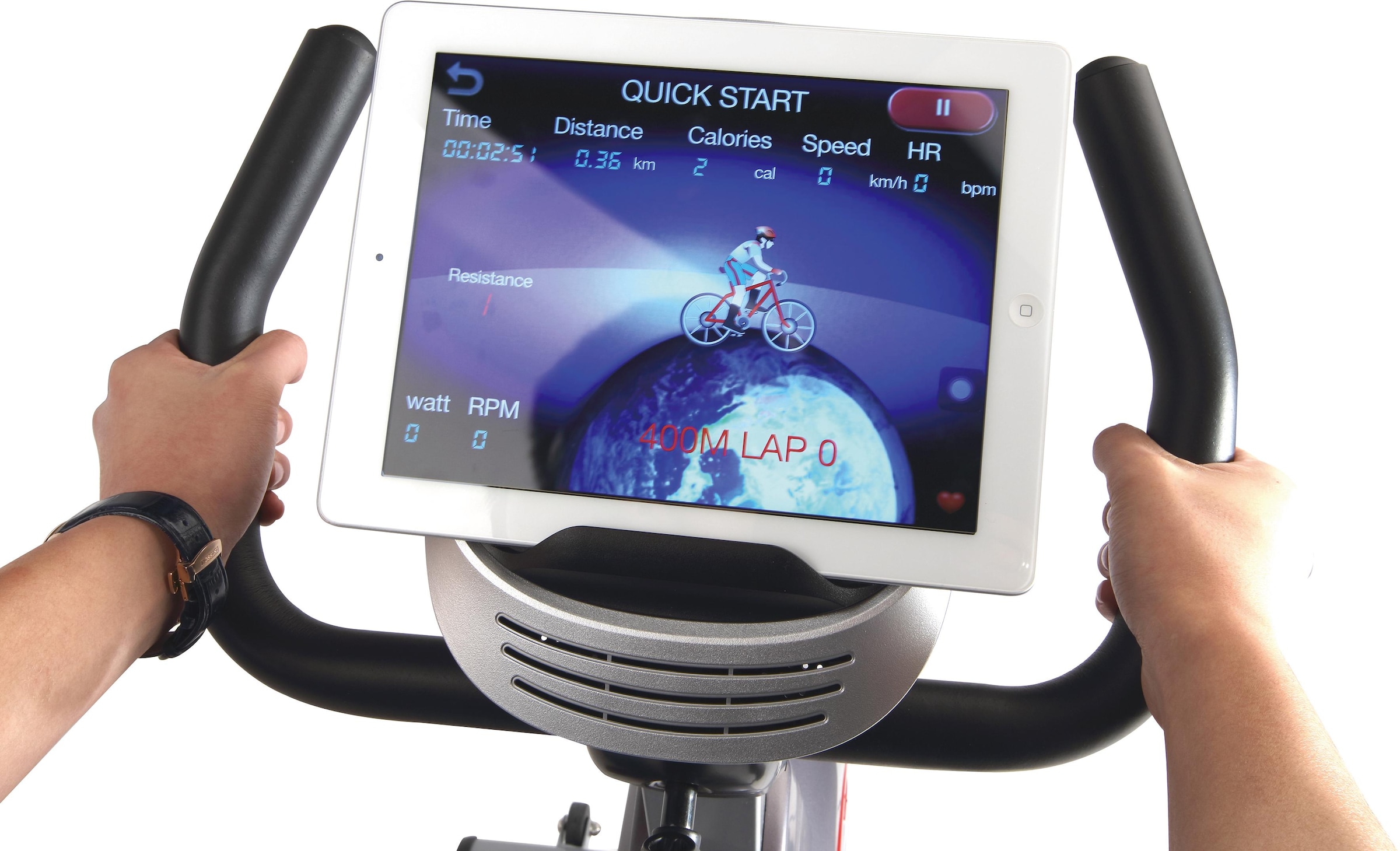 body coach Liege-Ergometer, (mit Tablet-Halterung und integr. Lautsprechern), Schwungmasse ca. 15 kg, 10 Widerstandsstufen