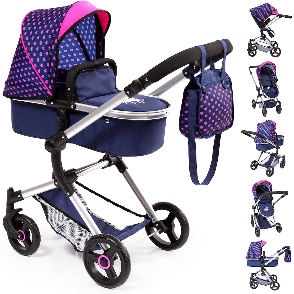 Bayer Kombi-Puppenwagen »Vario, Blau/Pink«