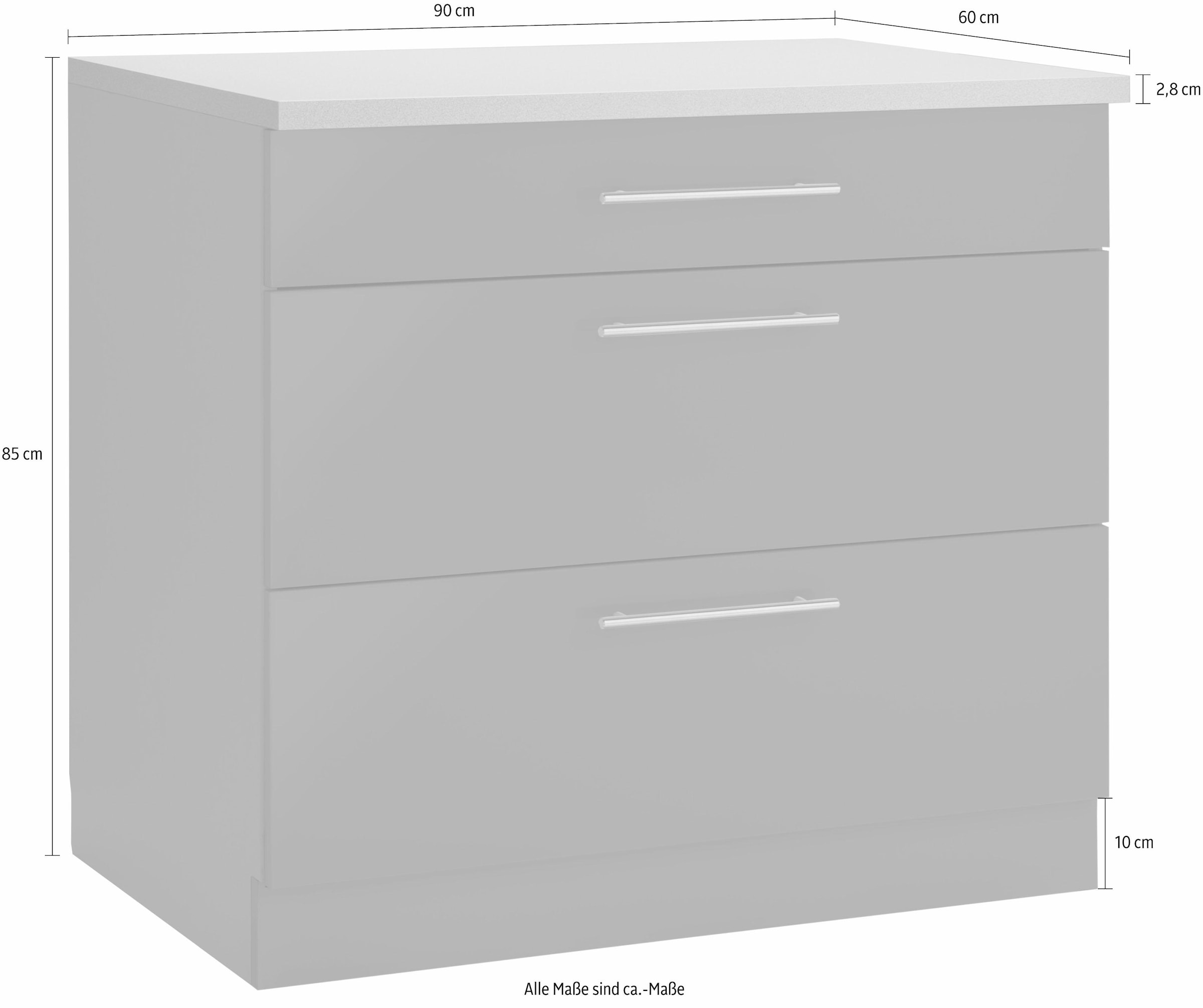 wiho Küchen Unterschrank »Cali«, 90 cm breit, mit 2 grossen Auszügen online  shoppen | Jelmoli-Versand