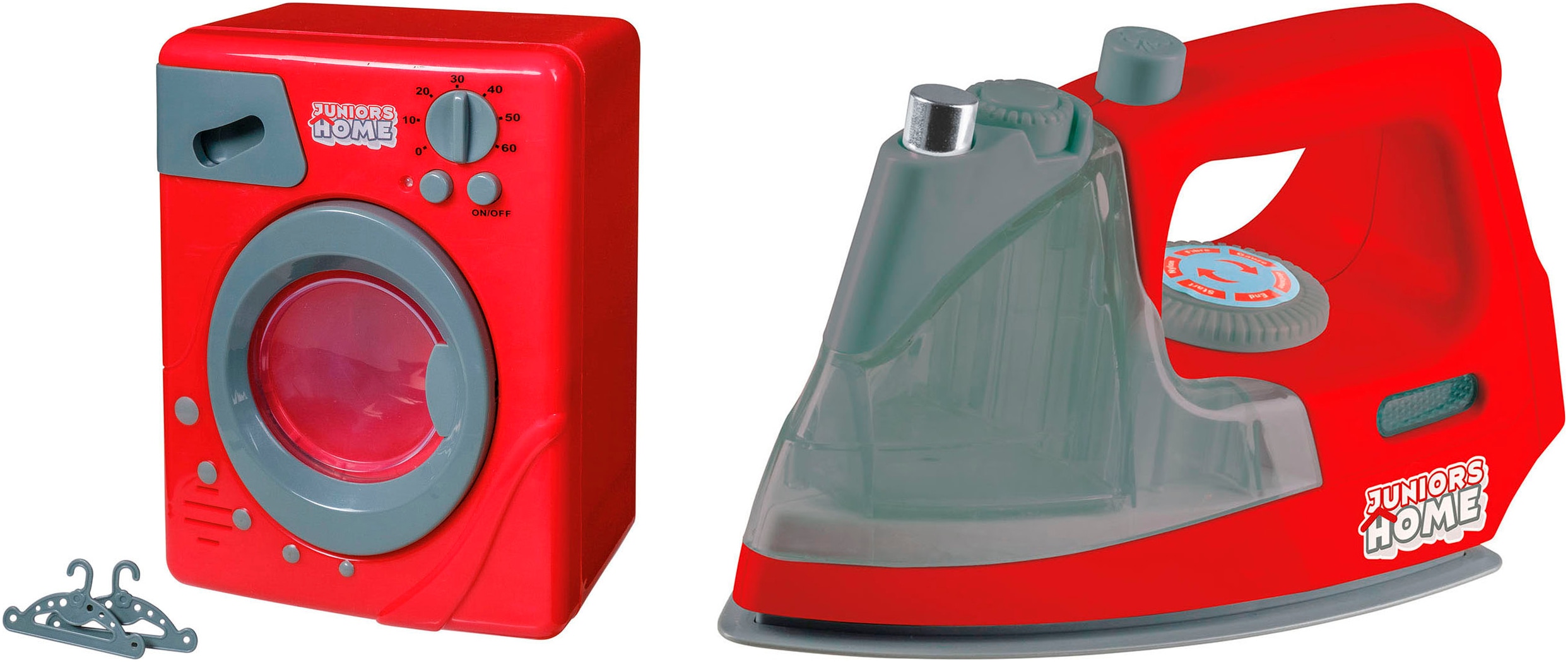 Happy People Kinder-Haushaltsset "Waschmaschine und Bügeleisen" mit Licht- und Soundeffekt