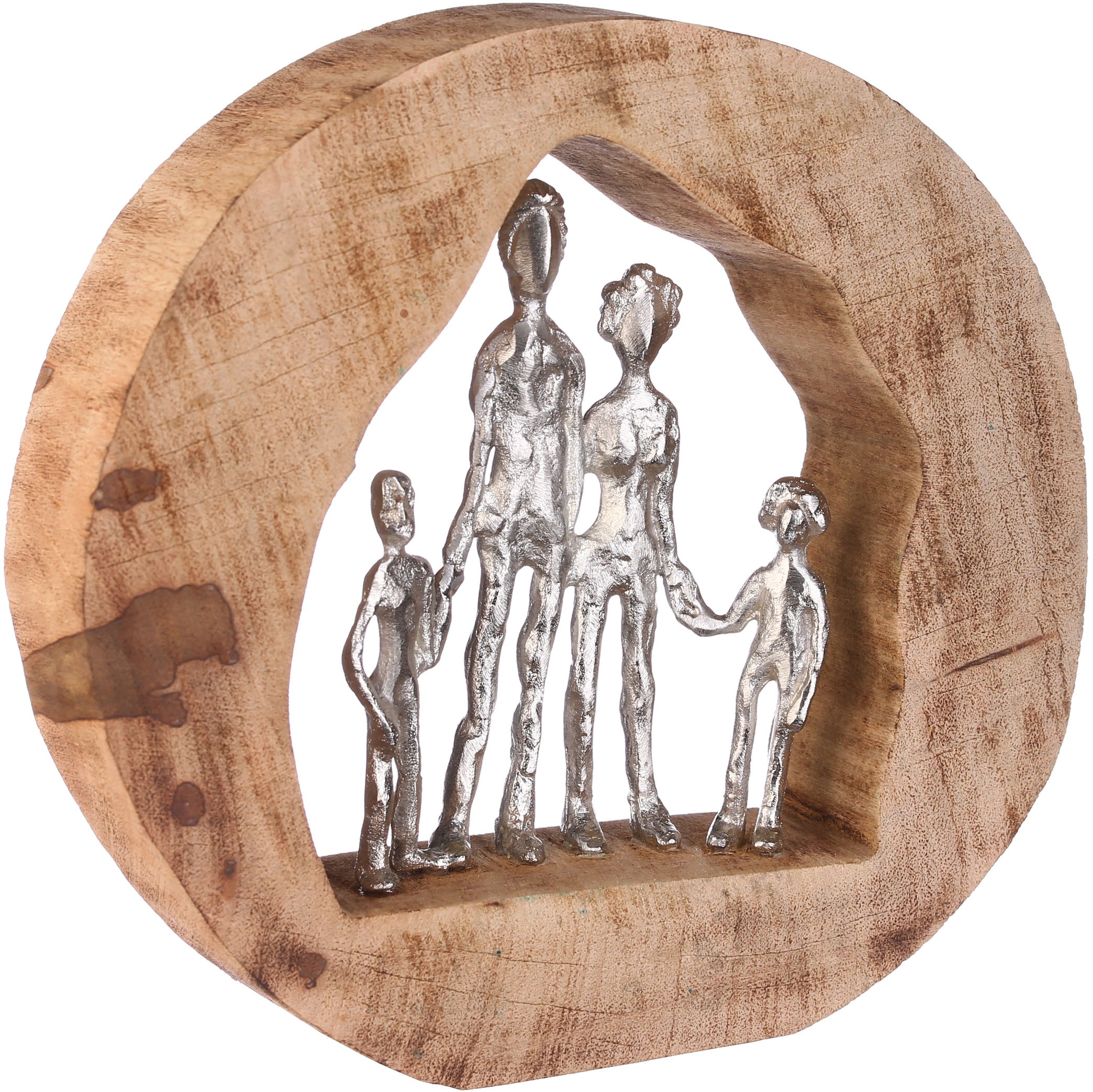 GILDE Dekofigur »Skulptur Familie, silber/natur«, silberfarben/natur,  Aluminium online bestellen | Jelmoli-Versand