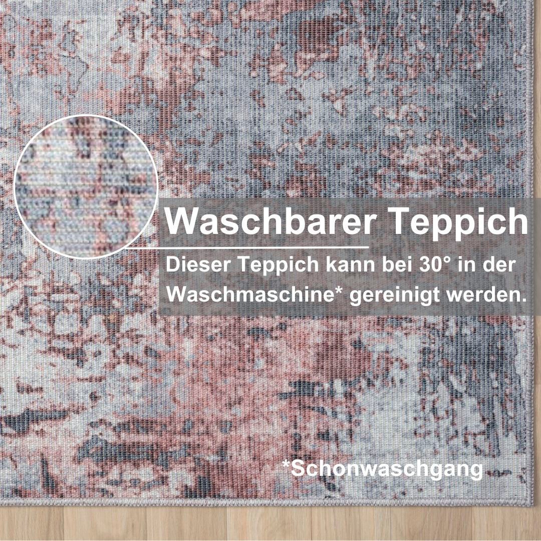 Myflair Möbel & Accessoires Teppich »Kollektion Avery«, rechteckig, 2 mm Höhe, Flachgewebe, waschbar bis 30 Grad, besonders weich durch Microfaser, ideal im Wohnzimmer, Schlafzimmer, Esszimmer & Küche, Indoor & Outdoor geeignet
