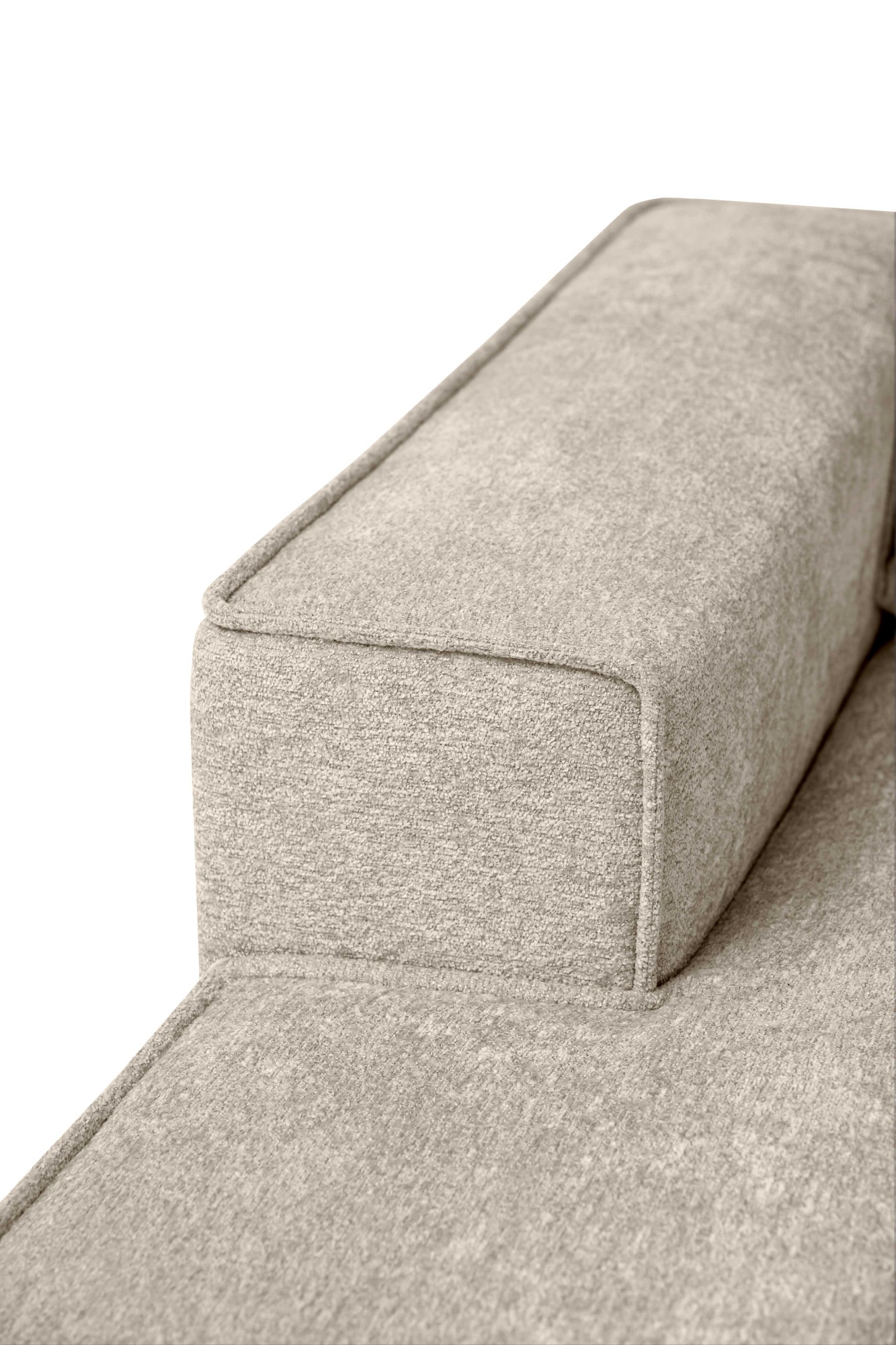 Places of Style Wohnlandschaft »XXL Sofa Oland, Struktur, Flachgewebe, Luxus-Microfaser, Boucle«, U-Form, 345 cm, Wellenunterfederung, Skandi-Design, Metallfüsse