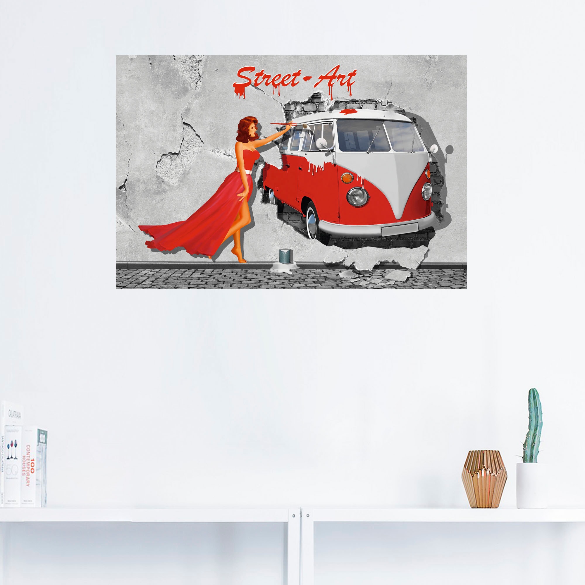 Artland Wandbild »Street-Art in Digital-Art«, Frau, (1 St.), als Alubild, Leinwandbild, Wandaufkleber oder Poster in versch. Grössen