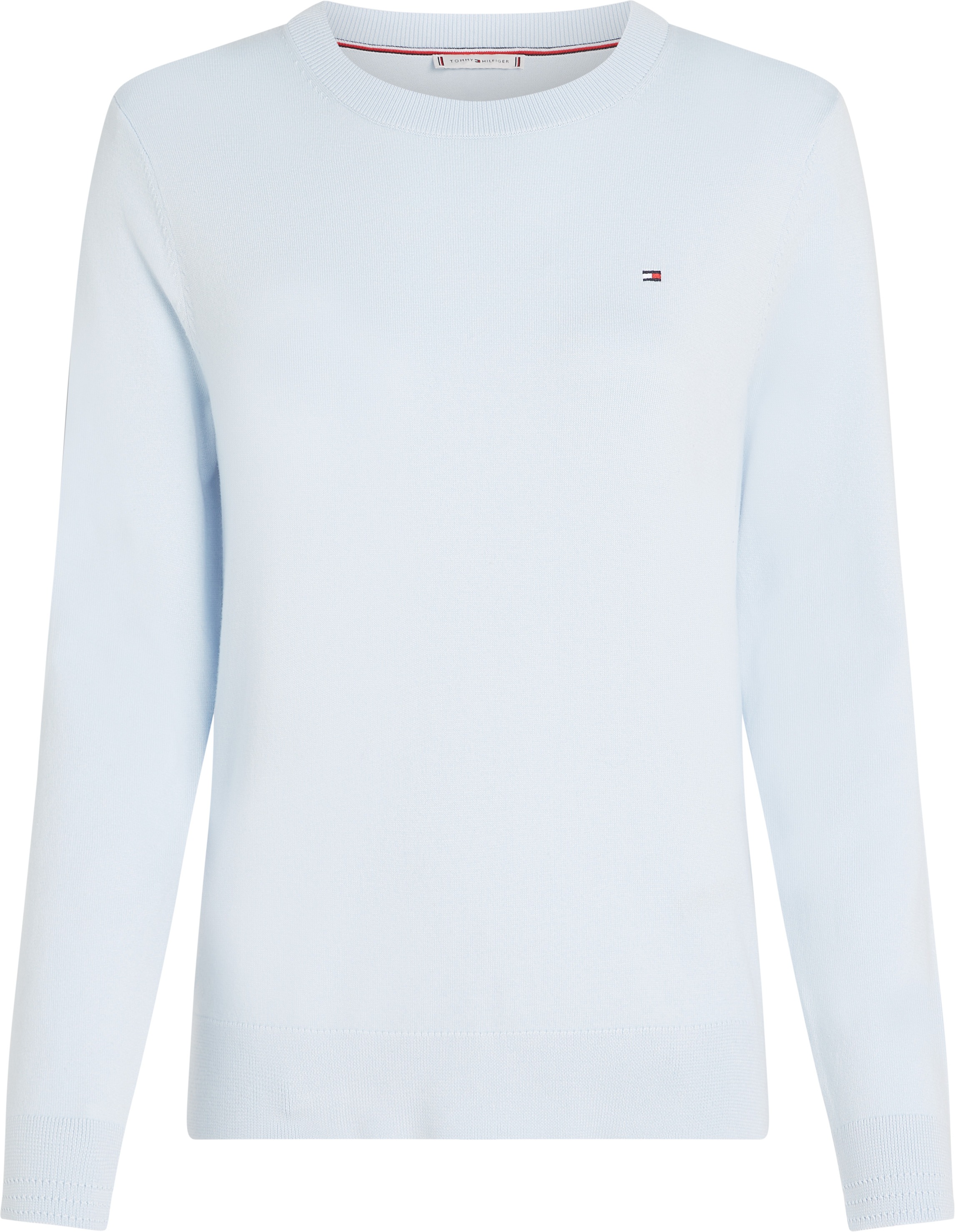 Tommy Hilfiger Rundhalspullover »CO JERSEY STITCH LS C-NK SWT«, mit Logostickerei