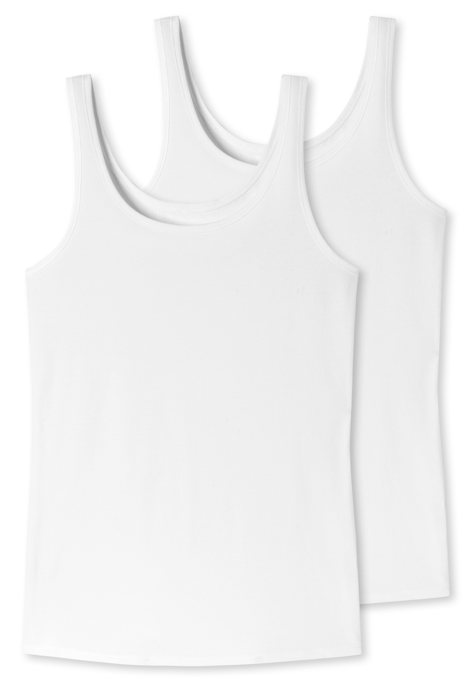 uncover by SCHIESSER Trägertop »Uncover Cotton« 2er Pack, tiefer Rundhalsausschnitt, breite Träger, elastisch, weich