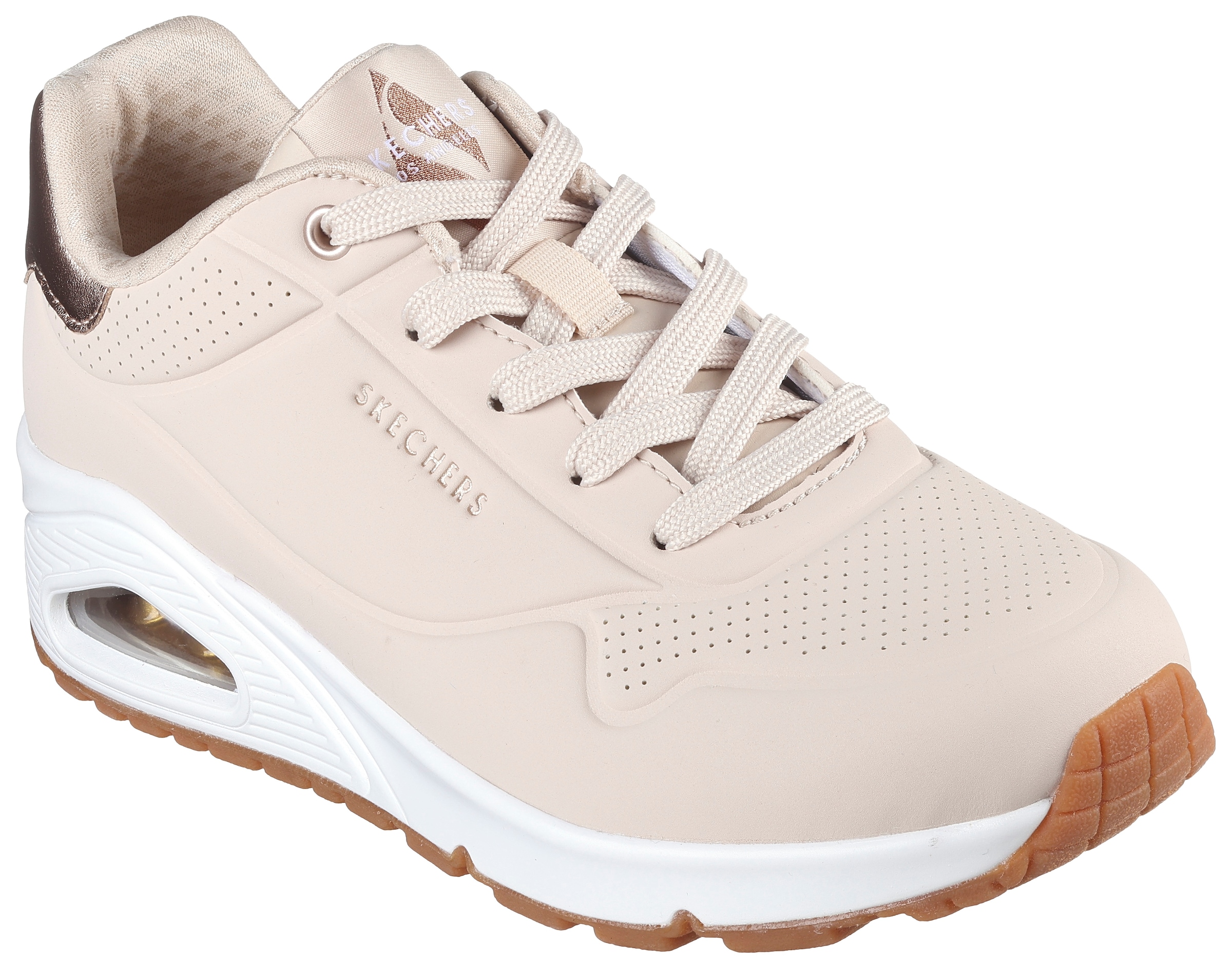 Skechers Sneaker »UNO GOLDEN AIR« Freizeitschuh, Halbschuh, Schnürschuh mit Metallic-Einsatz